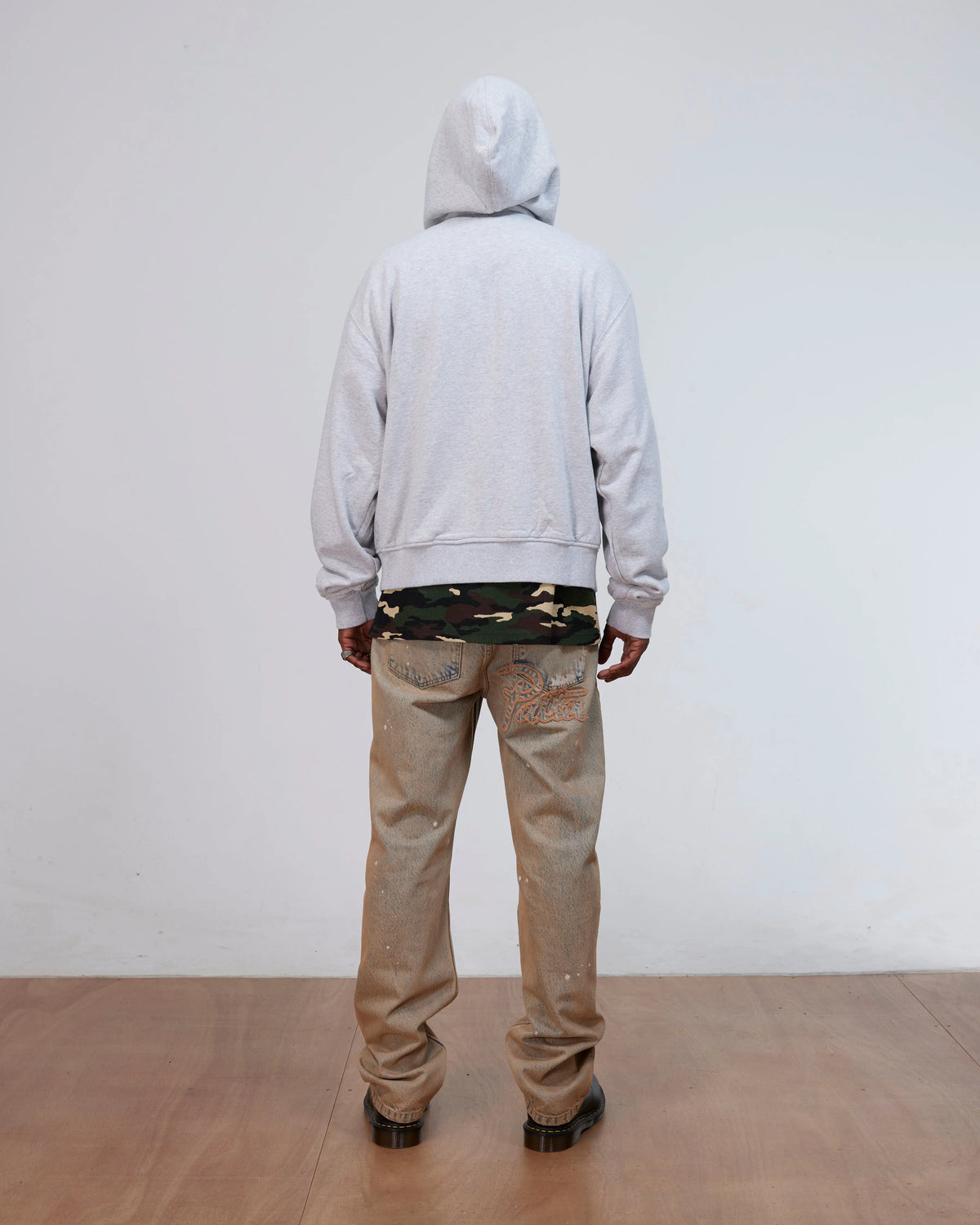 Patta Waffle Reversible Zip Up Hooded Sweater (Grey heather) Patta