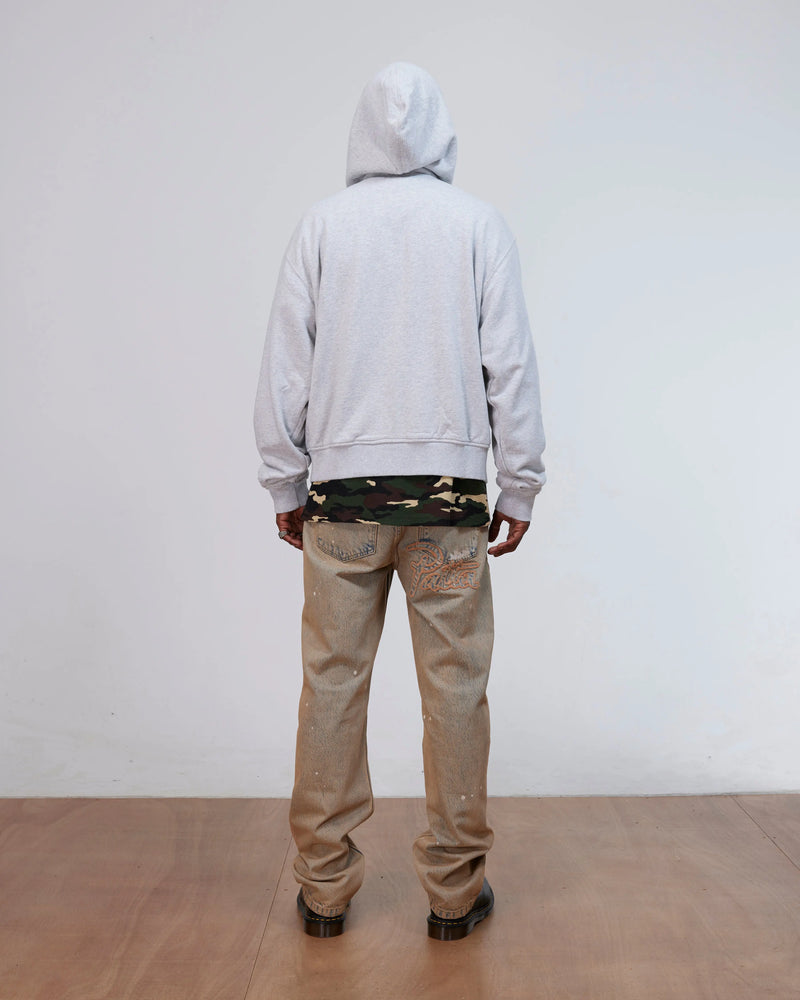 Patta Waffle Reversible Zip Up Hooded Sweater (Grey heather) Patta