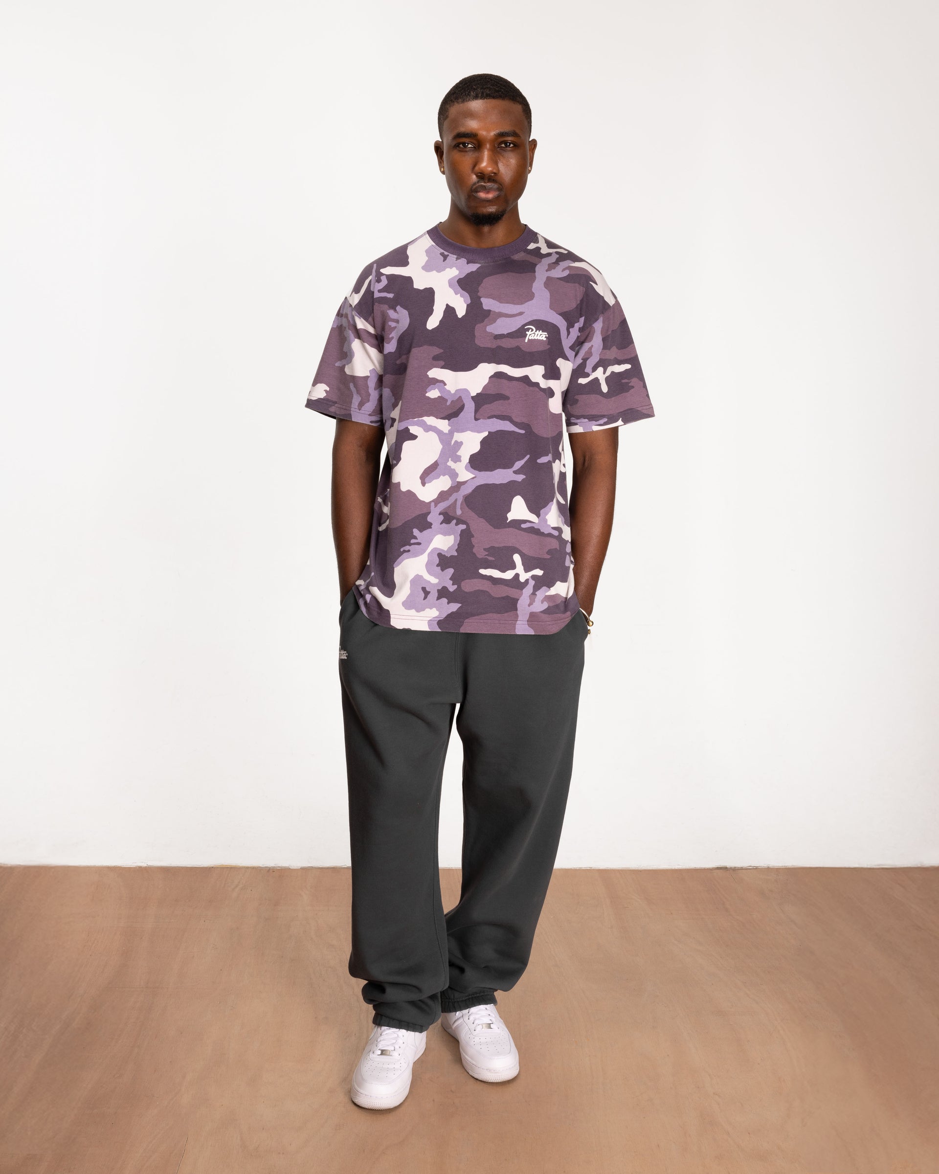 Patta Basic Woodland Camo T-Shirt - Navy Cosmos