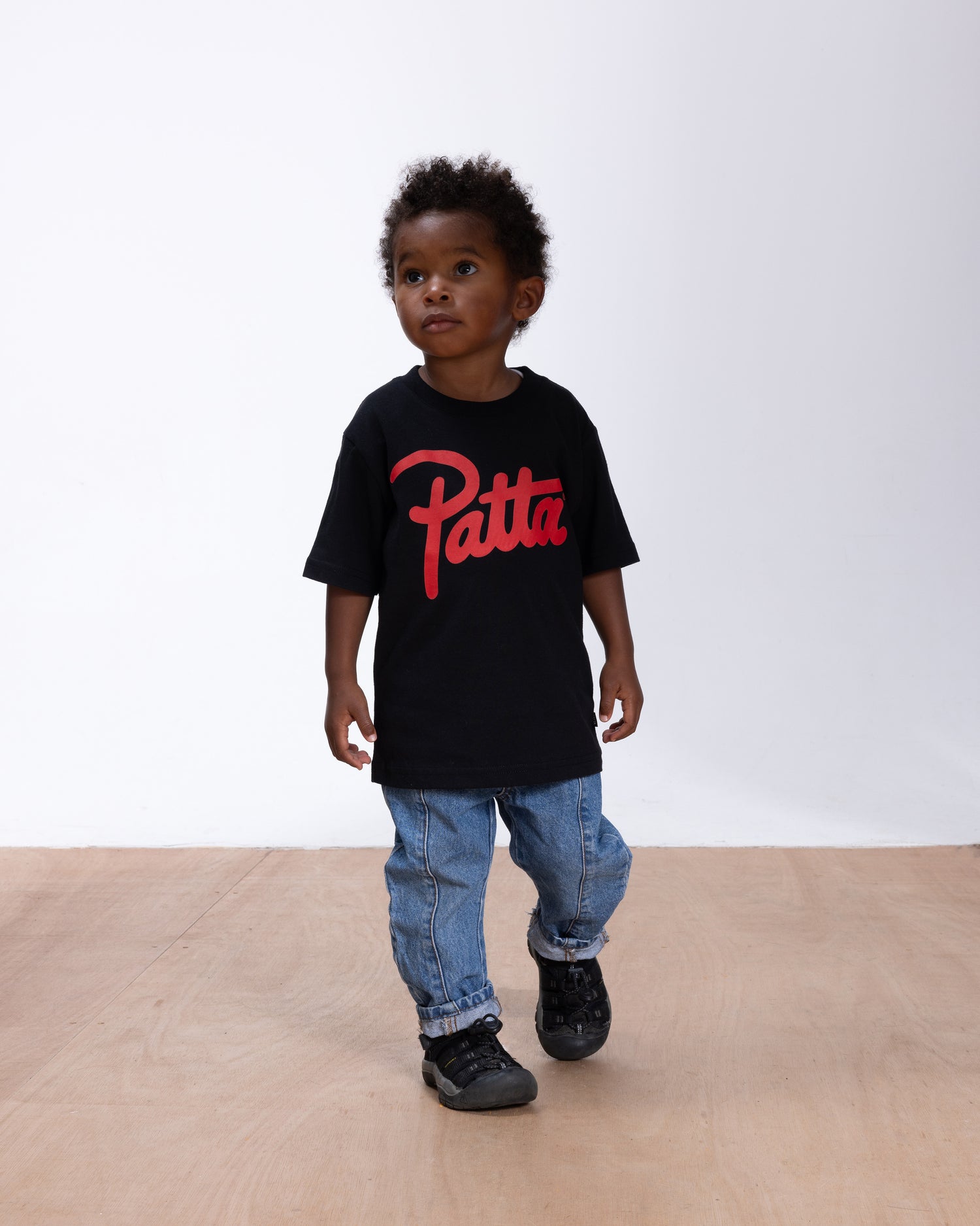 Patta Script Logo Kids T-Shirt (Black)