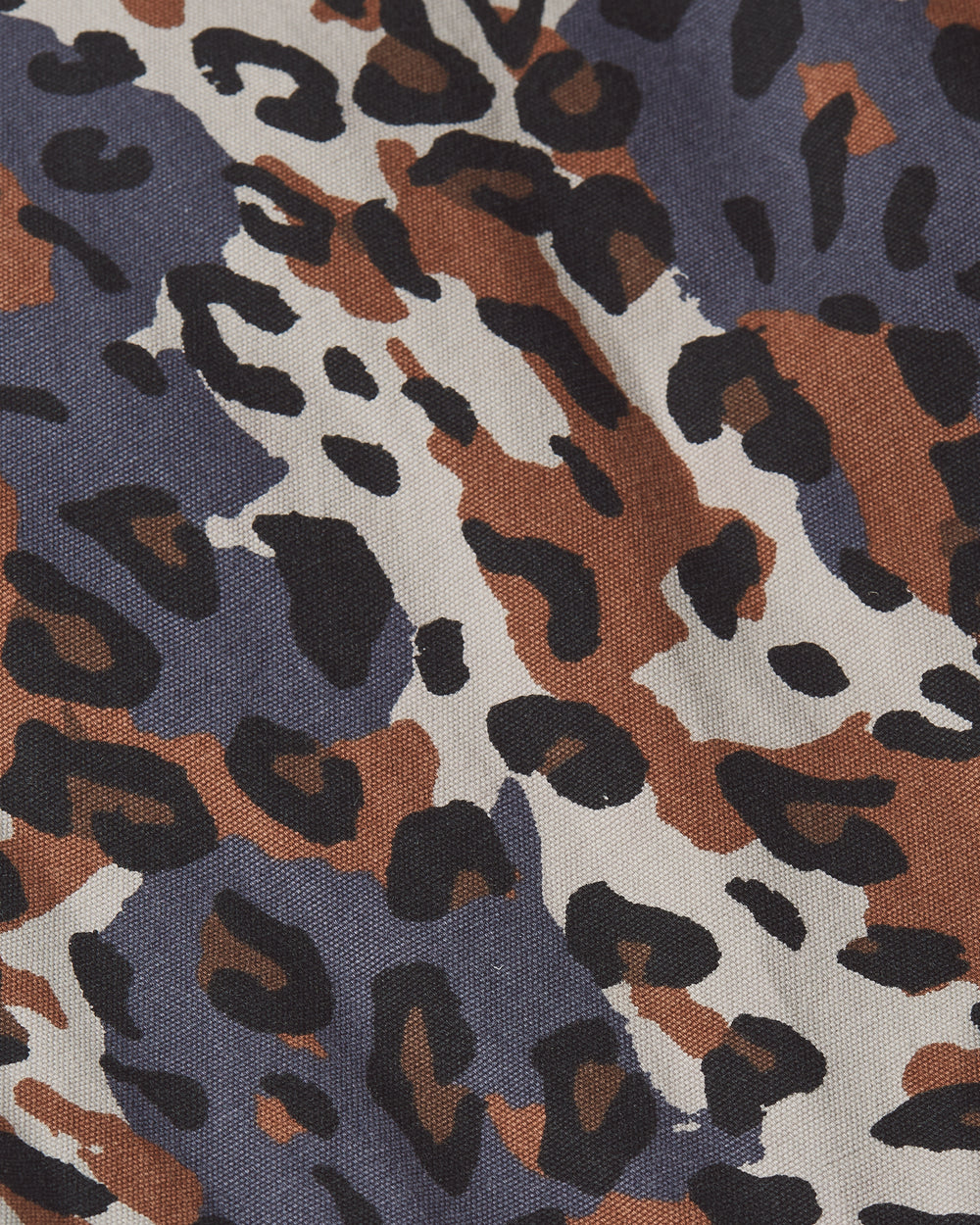 close up detail shot of the allover leopard print