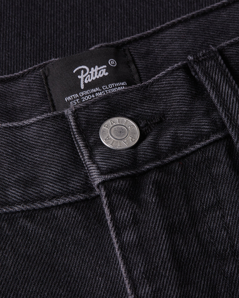 Patta Stonewash Baggy Denim Pants (Black)