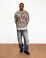 full body model shot of the  Leopard Brushed Knit