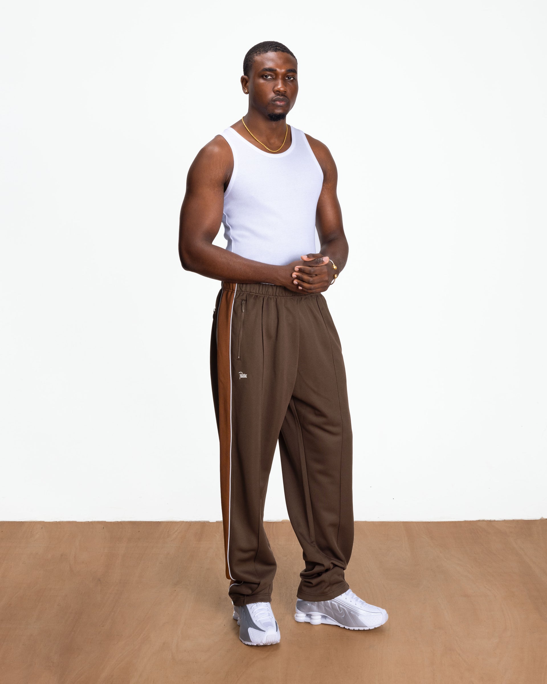 Patta Tricot Straight Track Pants (Chestnut)