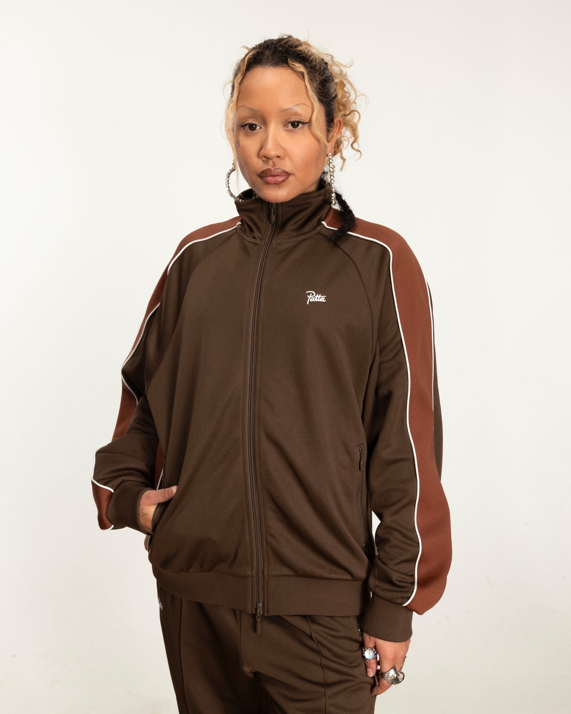 Patta Tricot Track Jacket (Chestnut)