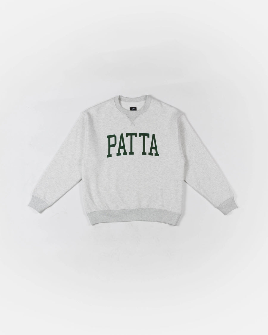 Patta Arc Logo Crewneck Sweater (Light Melange Grey) Patta