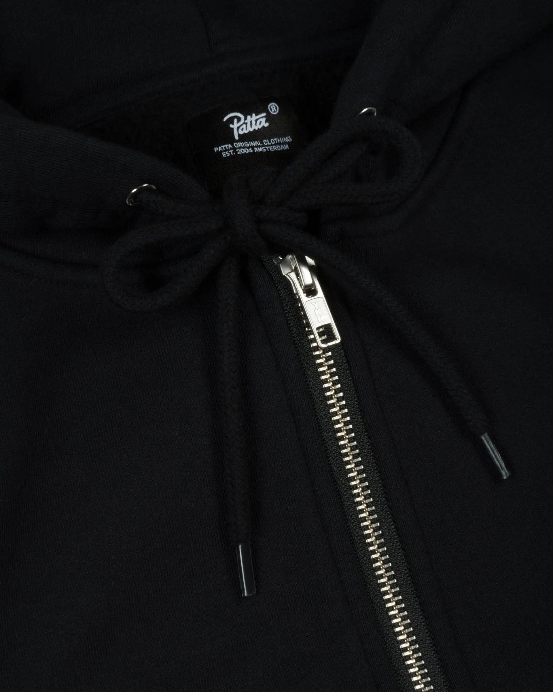 Patta Embro Classic Zip Up Hooded Sweater (Black) Patta