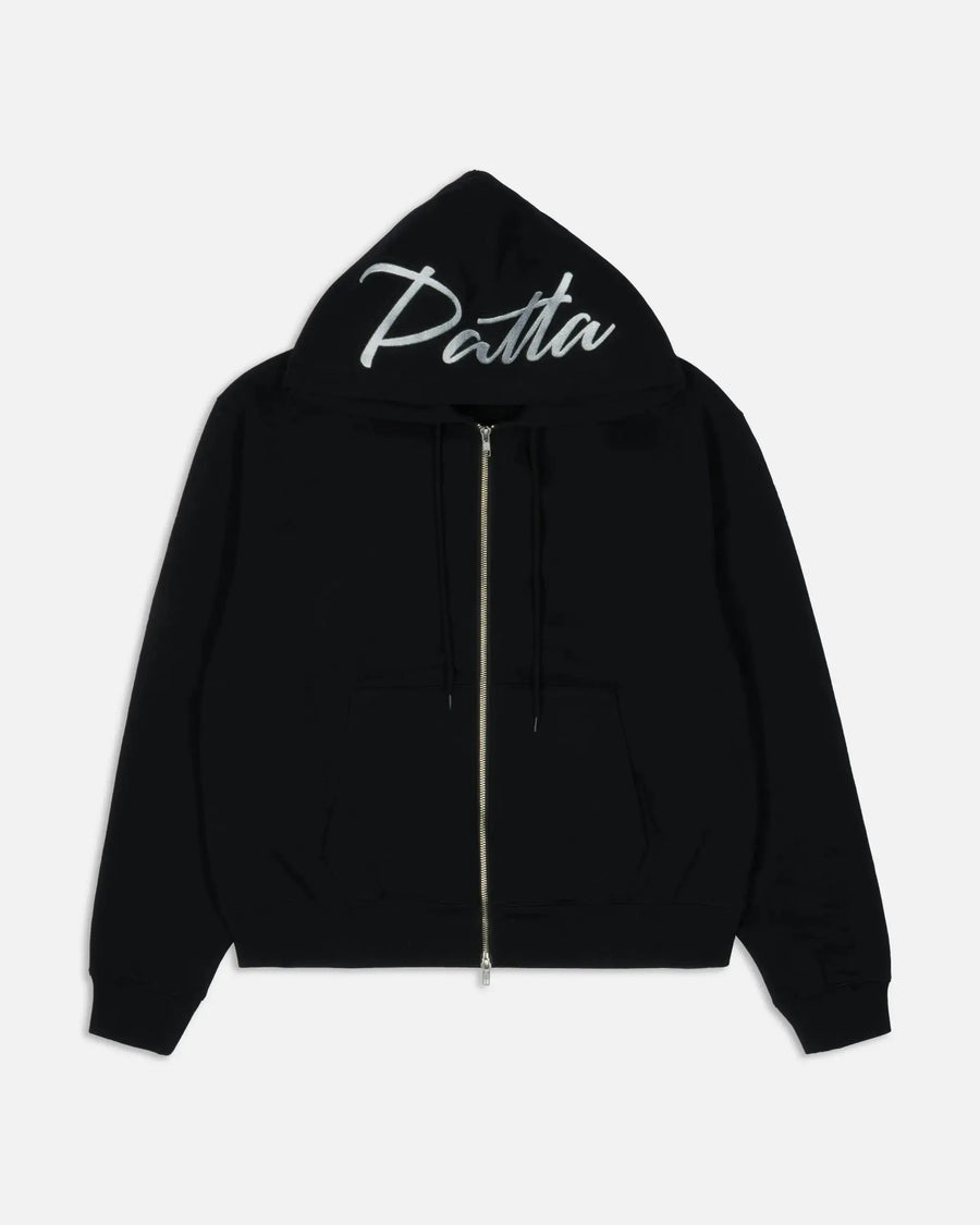 Patta Embro Classic Zip Up Hooded Sweater Black (EA) Patta