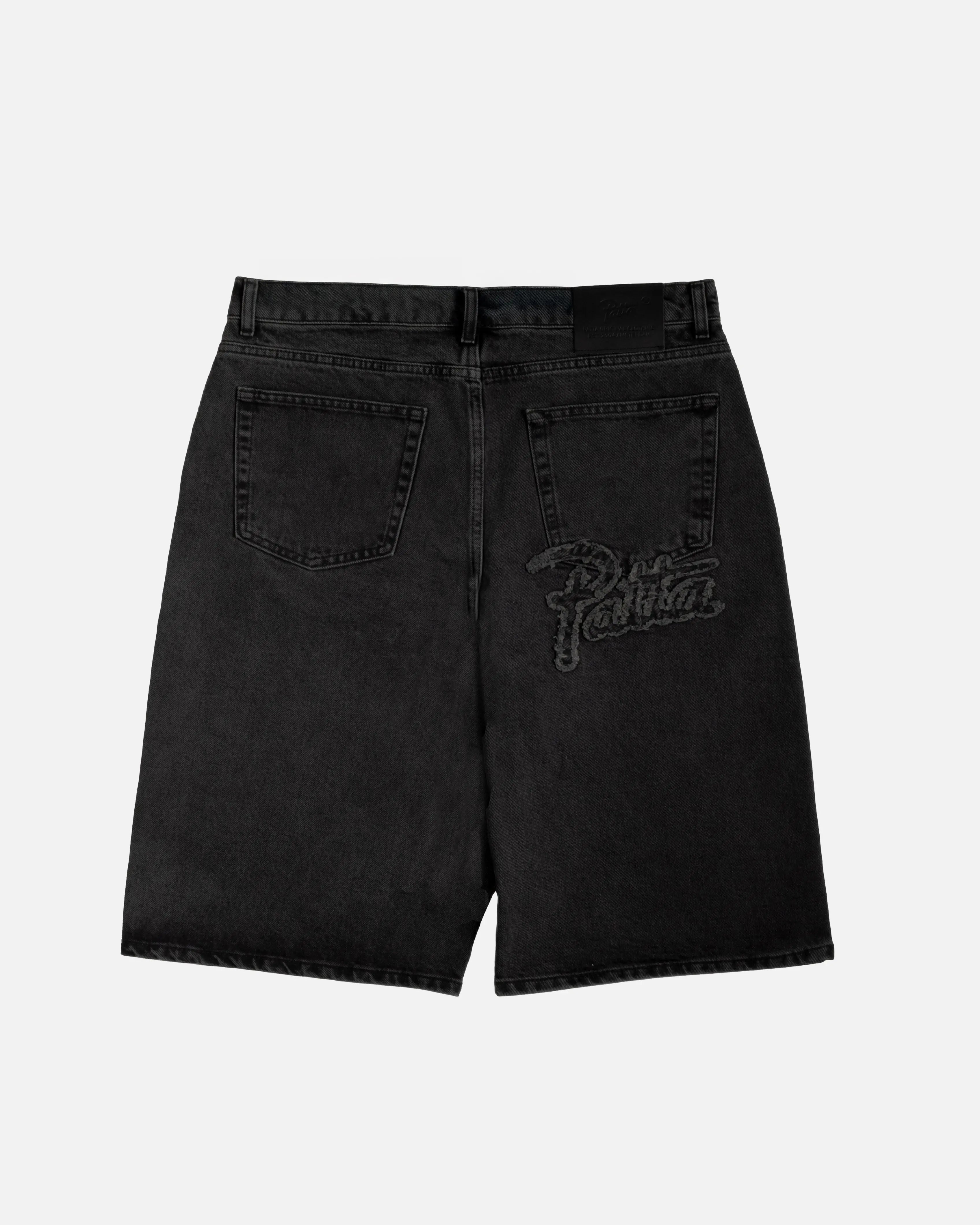 Patta Whiskers Denim Shorts (Black) (Black Denim) - Patta