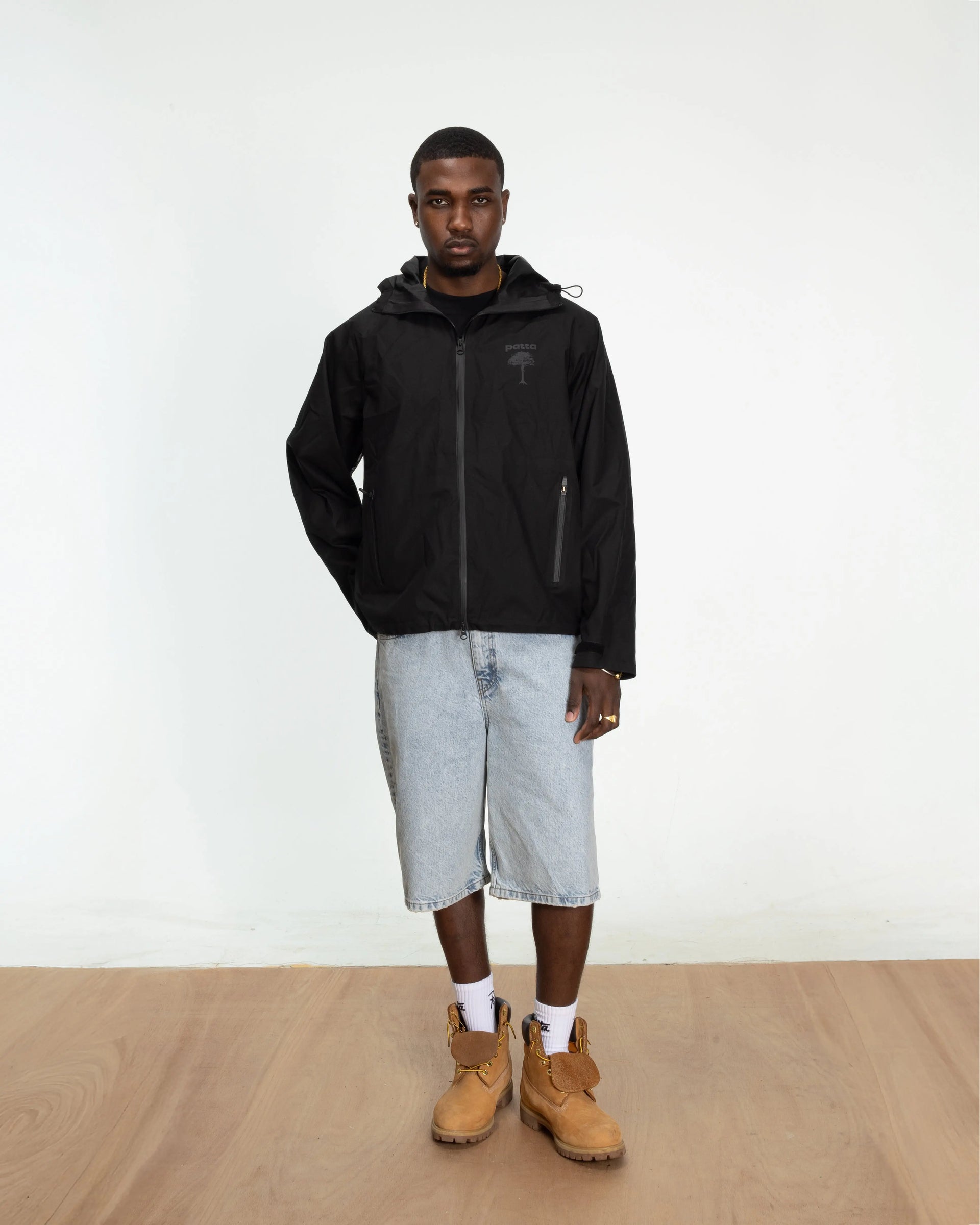 Patta 3M Reflective Waterproof Rain Jacket (Black) Patta