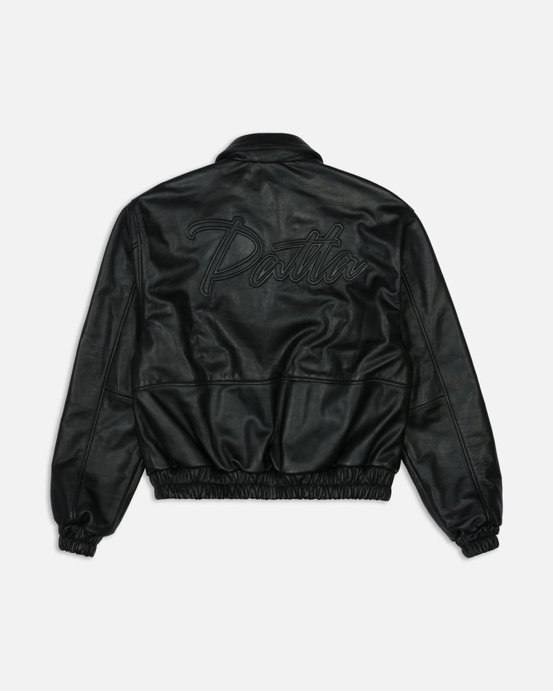 Patta Leather Bomber Jacket (Black)