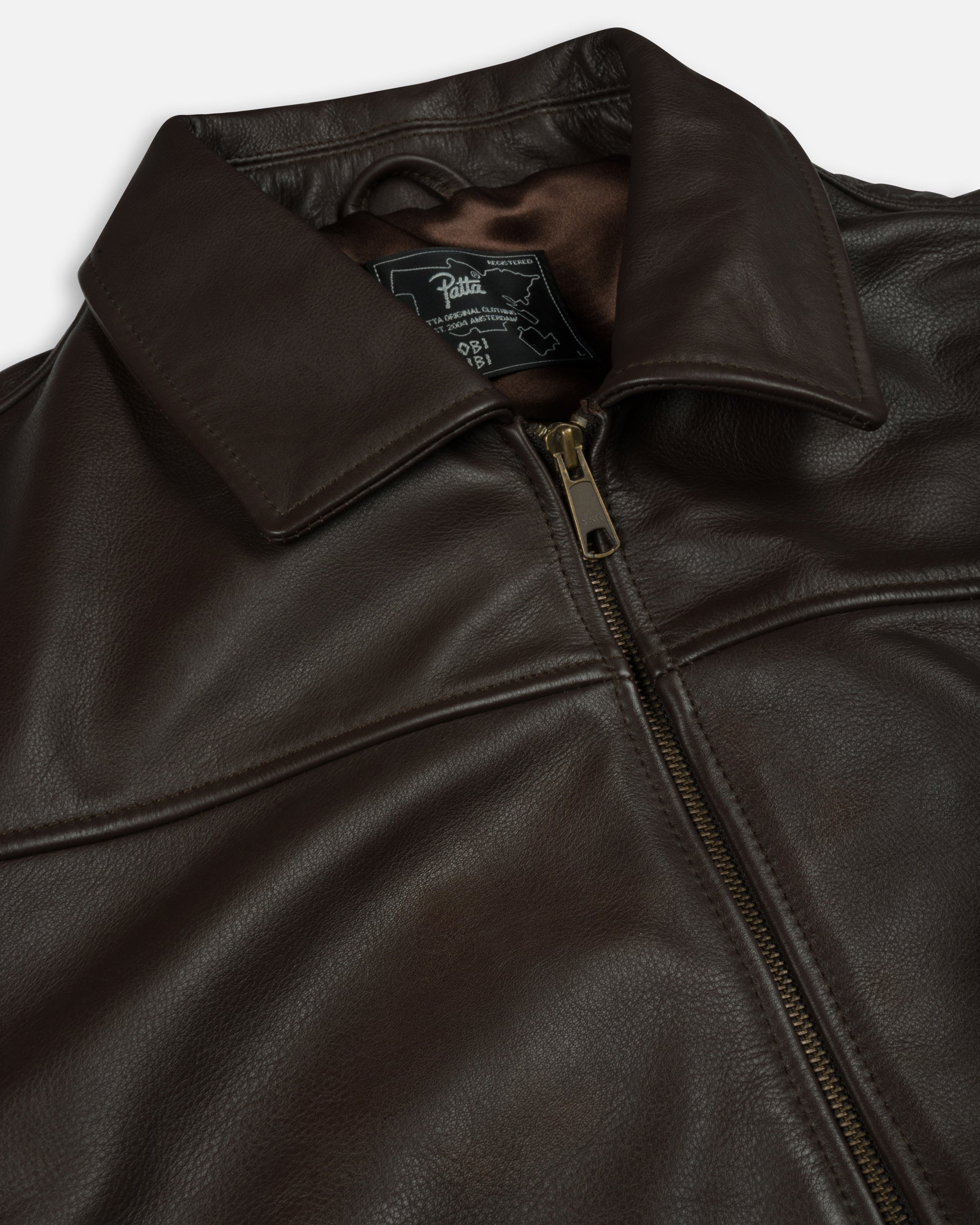 Patta Leather Bomber Jacket (Coffee Bean)