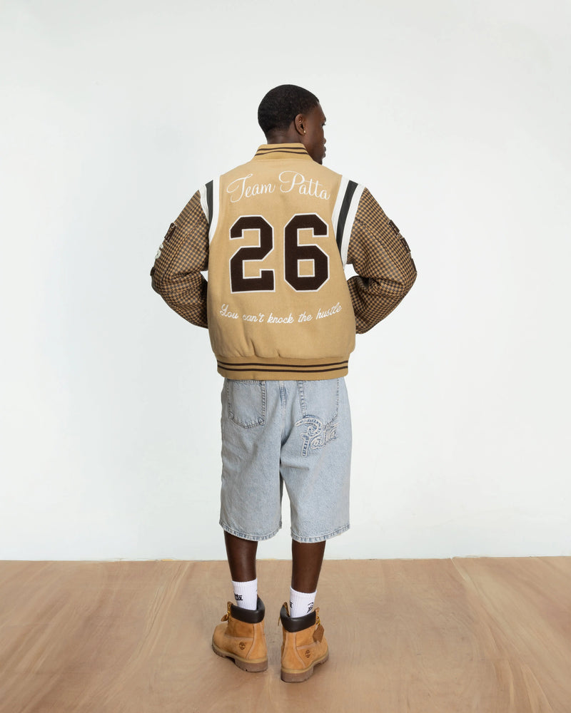 Patta Athletic P Houndstooth Varsity Jacket (Starfish) Patta