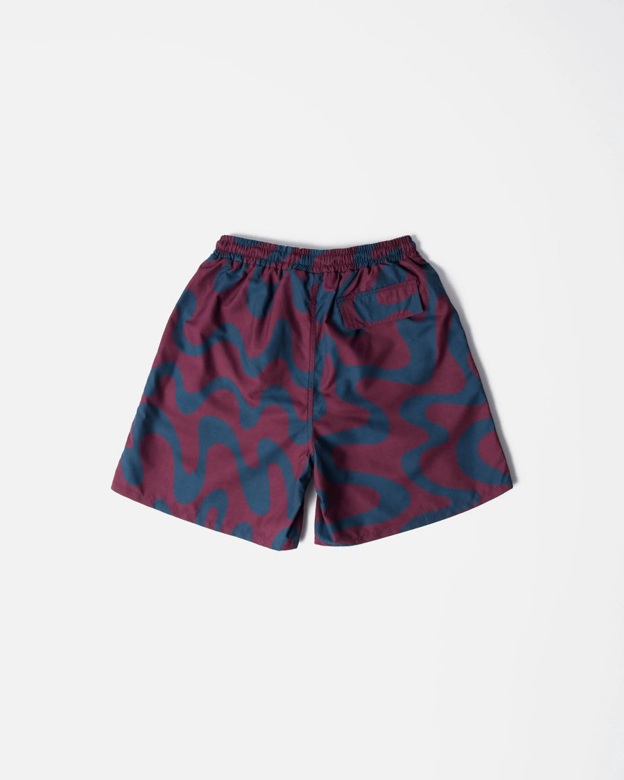 ByParra Splashed Swim Shorts (Burgundy) - Patta