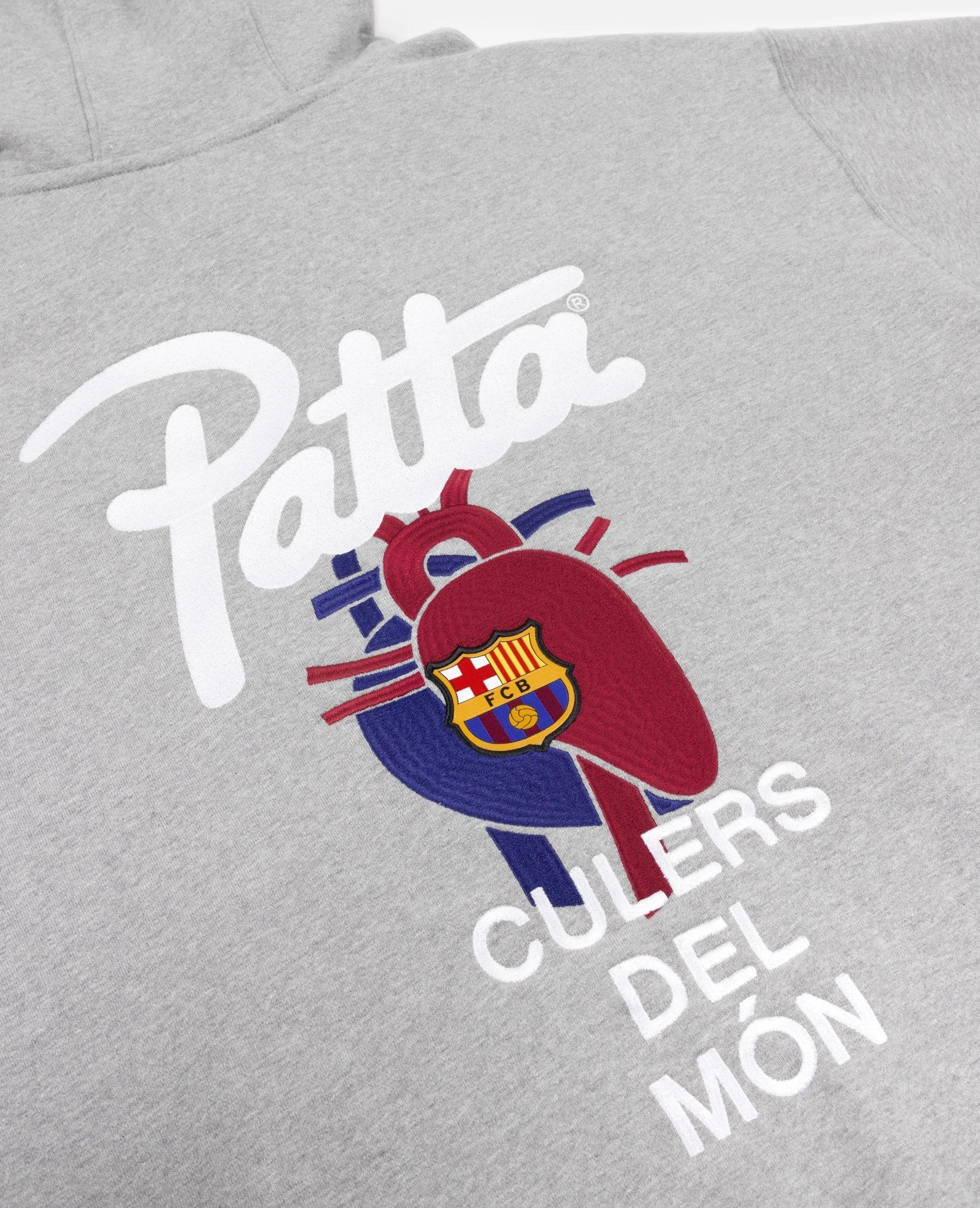 FCB x Patta Culers del Món Hooded Sweater (Dark Grey Heather/Deep Royal Blue) - Patta