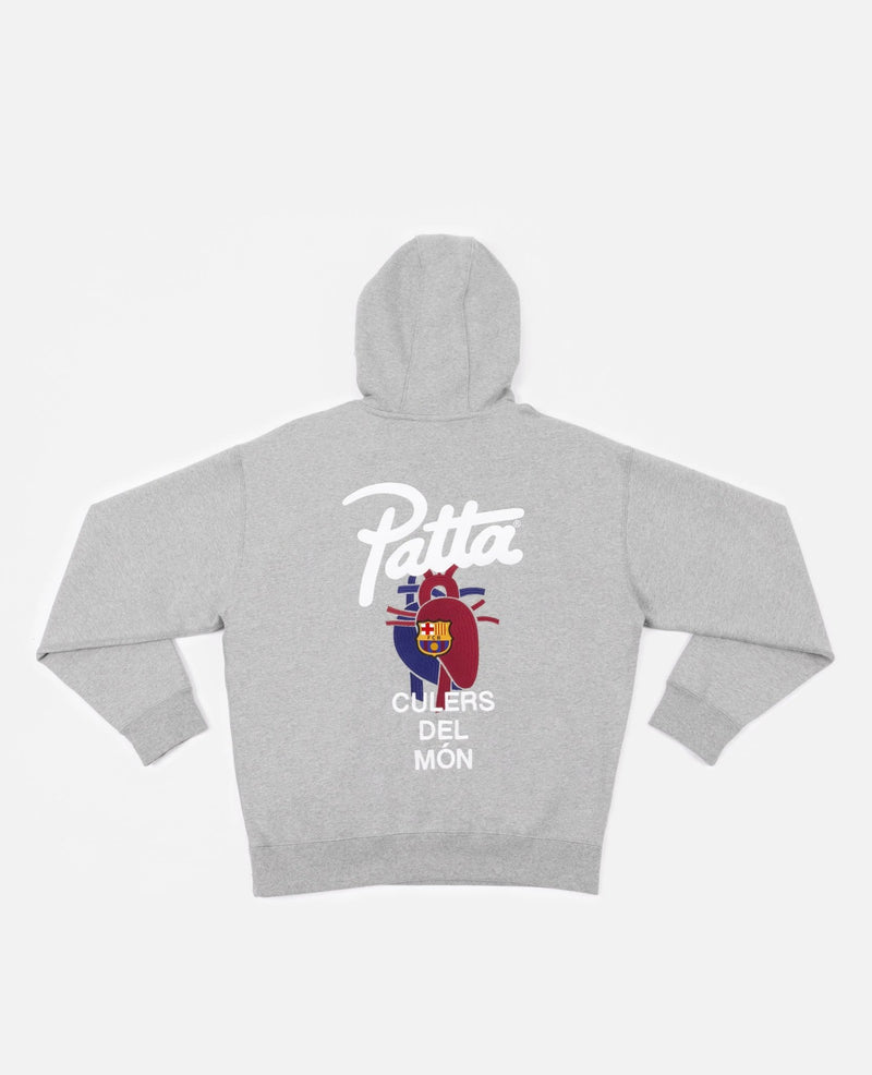 FCB x Patta Culers del Món Hooded Sweater (Dark Grey Heather/Deep Royal Blue) - Patta
