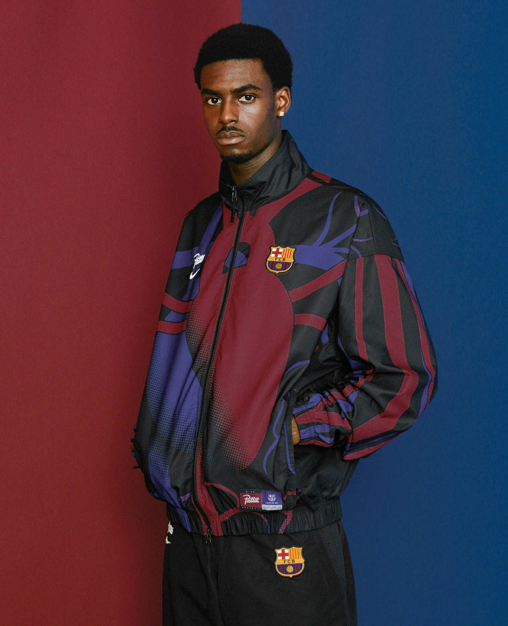 FCB x Patta Culers del Món Track Jacket (Black/White) - Patta