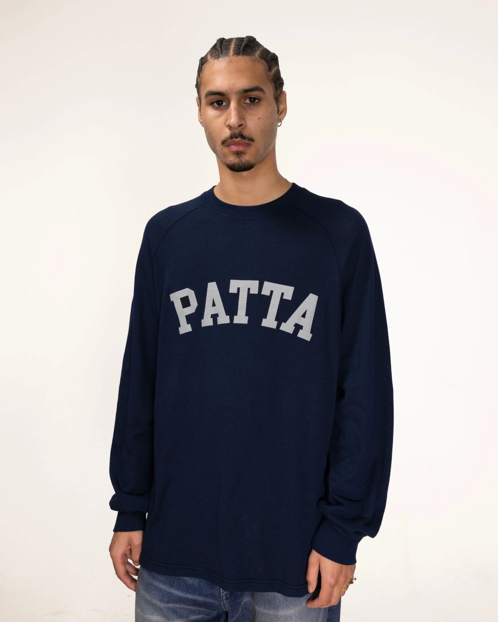 Patta Arc Logo Mesh Longsleeve Jersey (Black Iris) - Patta
