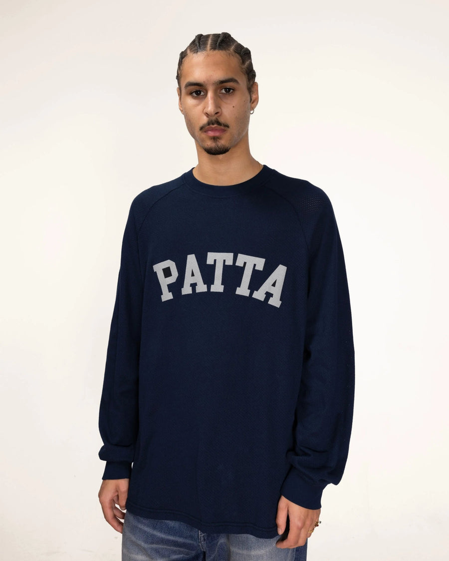 Patta Arc Logo Mesh Longsleeve Jersey (Black Iris) - Patta