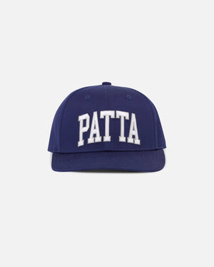 Patta Arc logo Snapback Cap (Black/Estate Blue (Estate Blue) - Patta