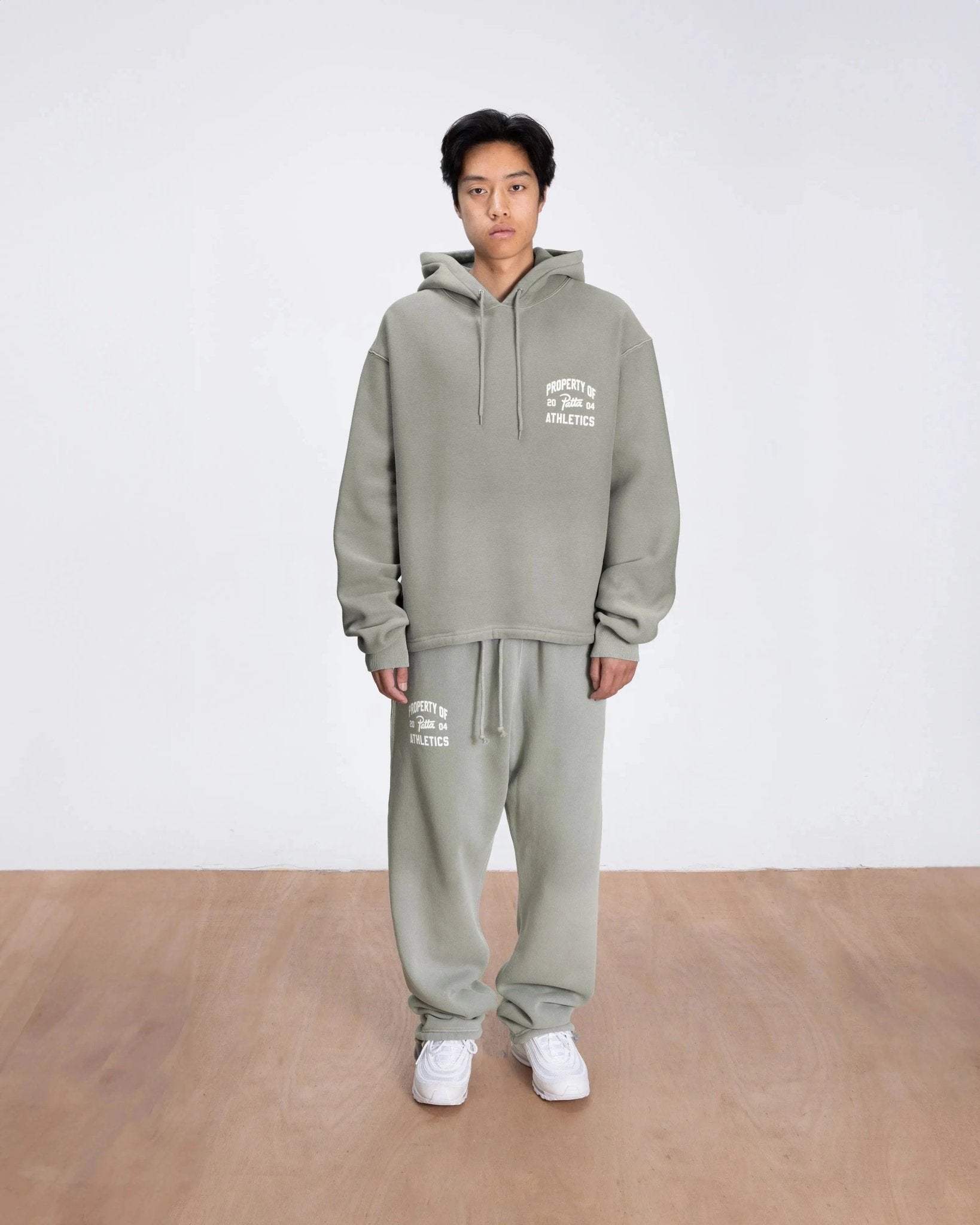 Patta Athletic Drawcord Hooded Sweater (Limestone) - Patta