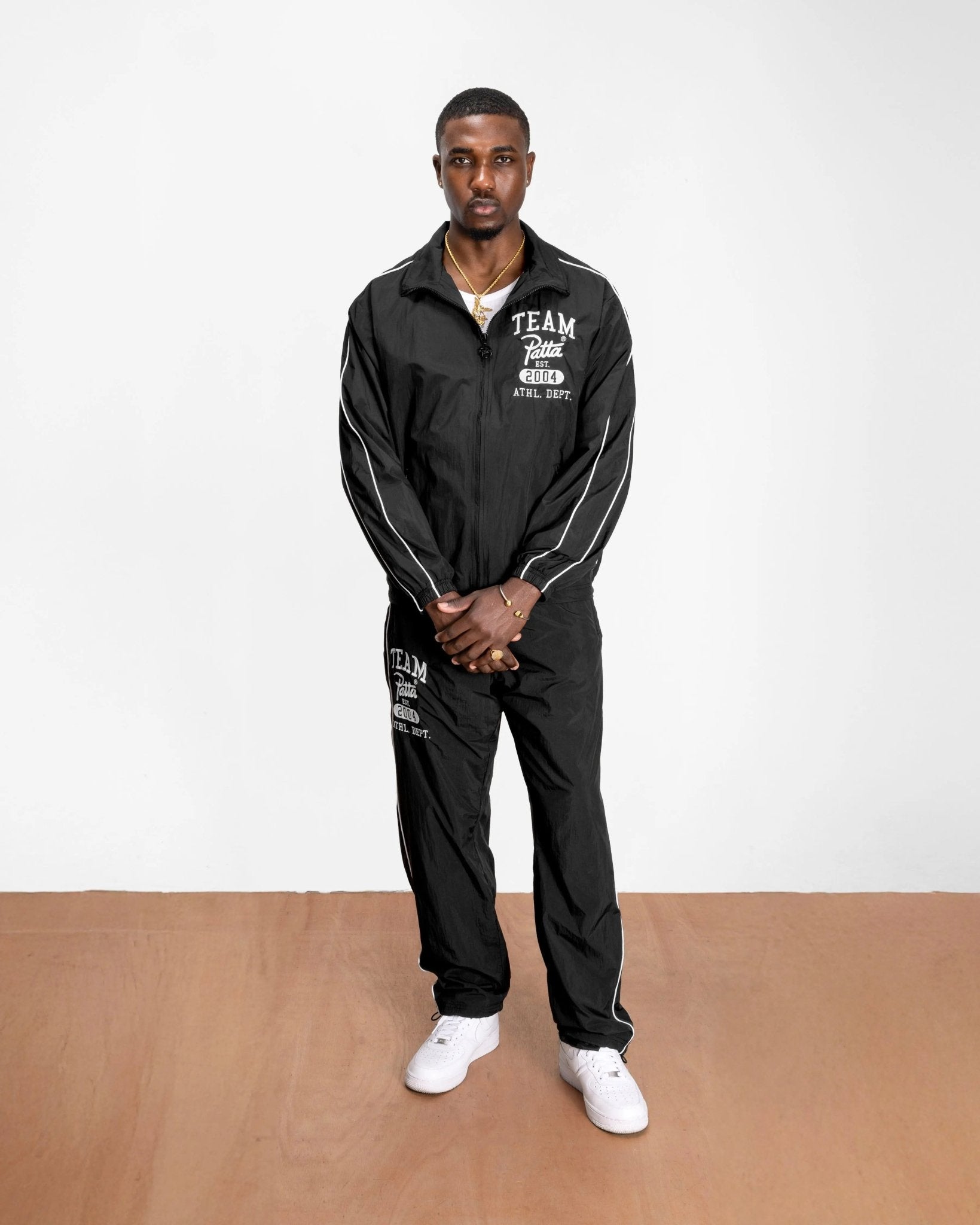 Patta Athletic Nylon Track Jacket (Black) - Patta