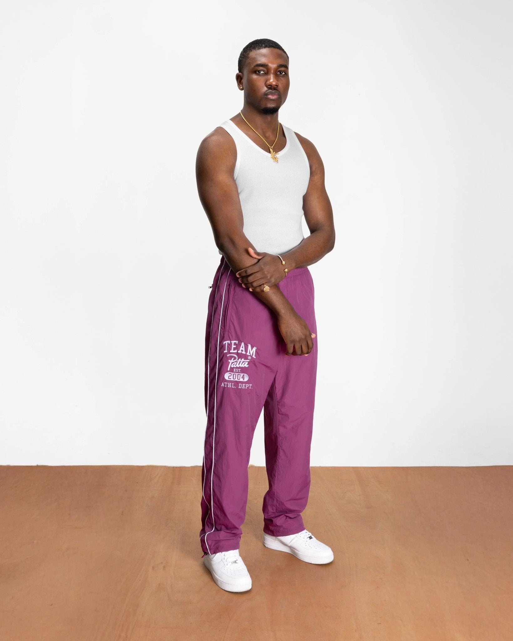 Patta Athletic Nylon Track Pants (Boysenberry) - Patta