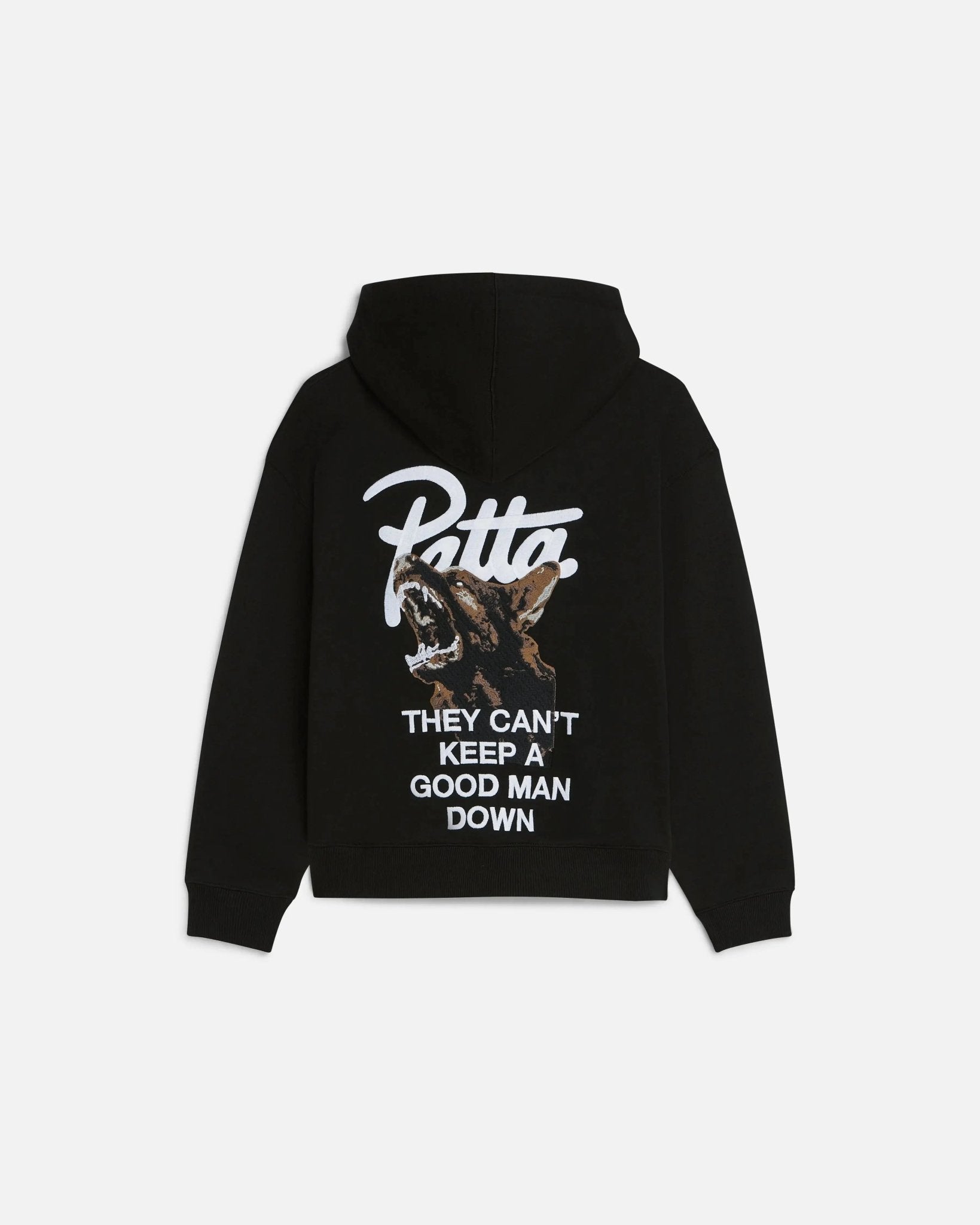 Patta Bark Boxy Hooded Sweater (Black) - Patta