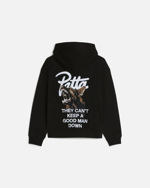 Patta Bark Boxy Hooded Sweater (Black) - Patta