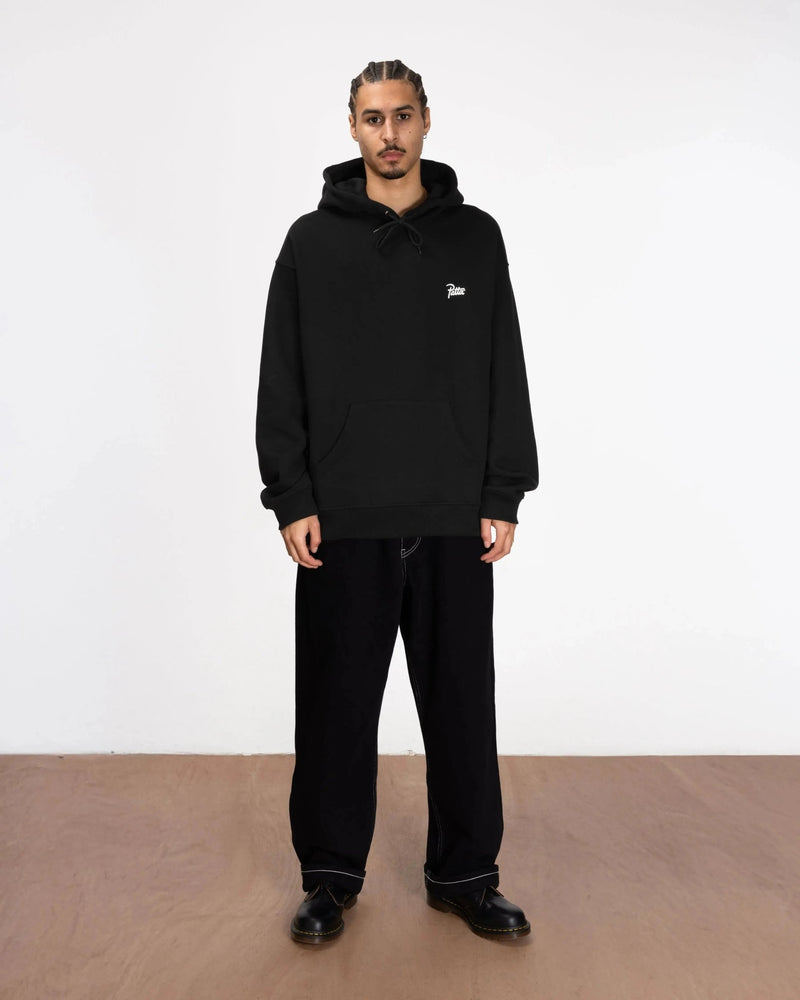 Patta Bark Boxy Hooded Sweater (Black) - Patta