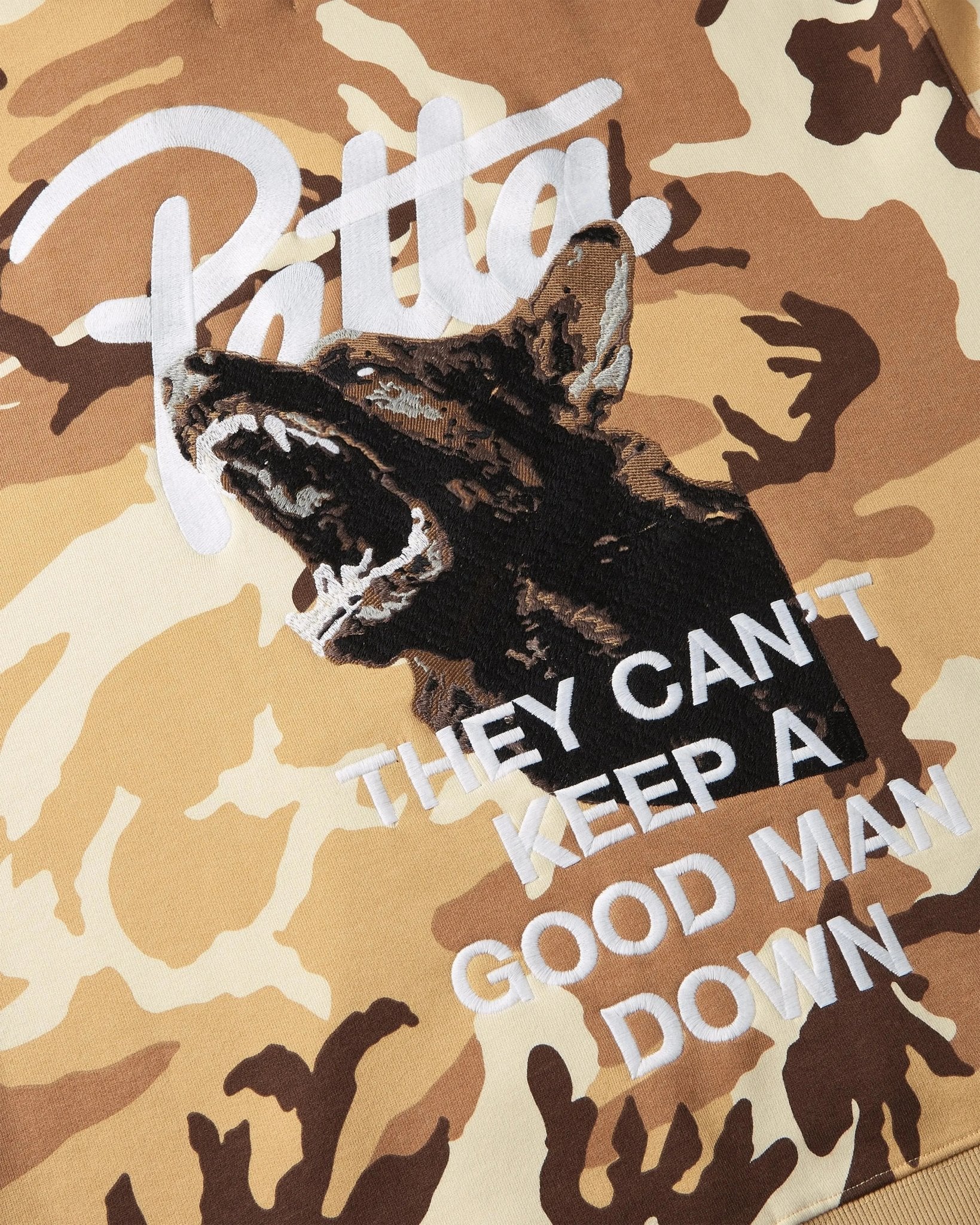 Patta Bark Woodland Camo Boxy Hooded Sweater (Sand Dollar) - Patta