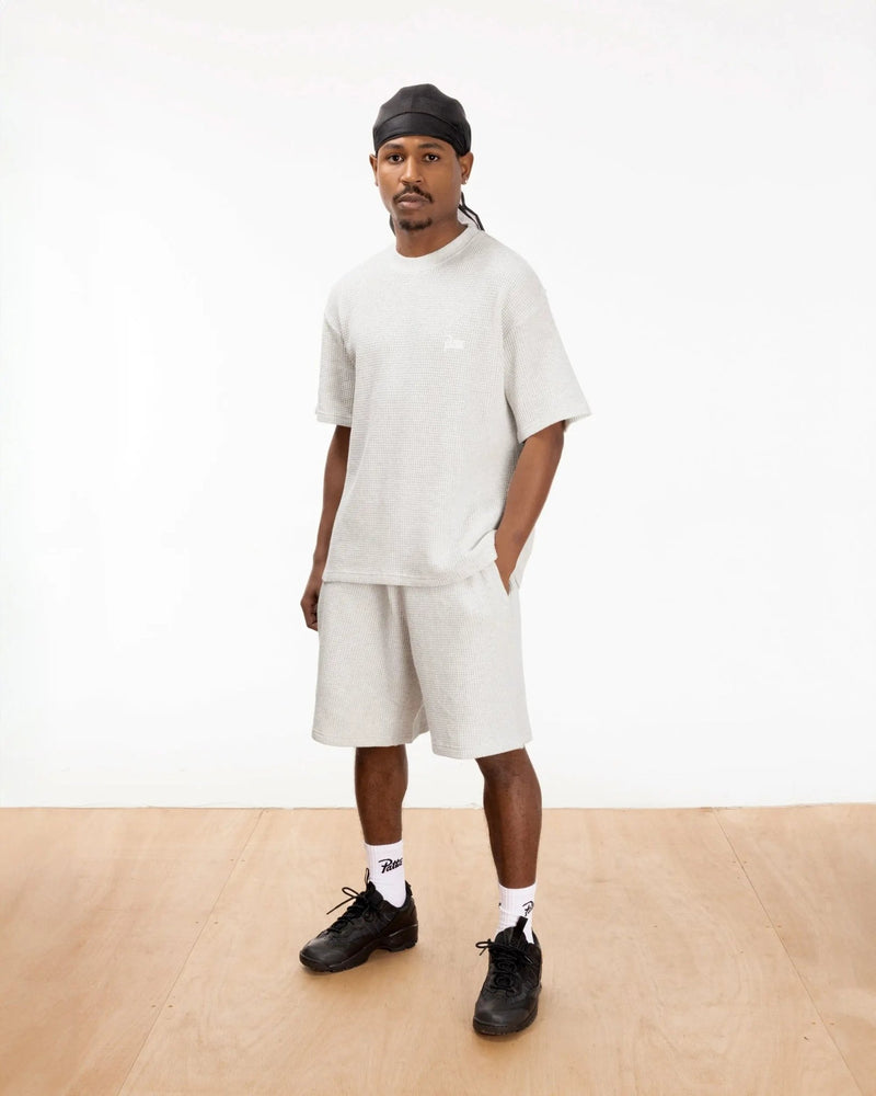 Patta Basic Waffle Shorts (Melange Grey) - Patta
