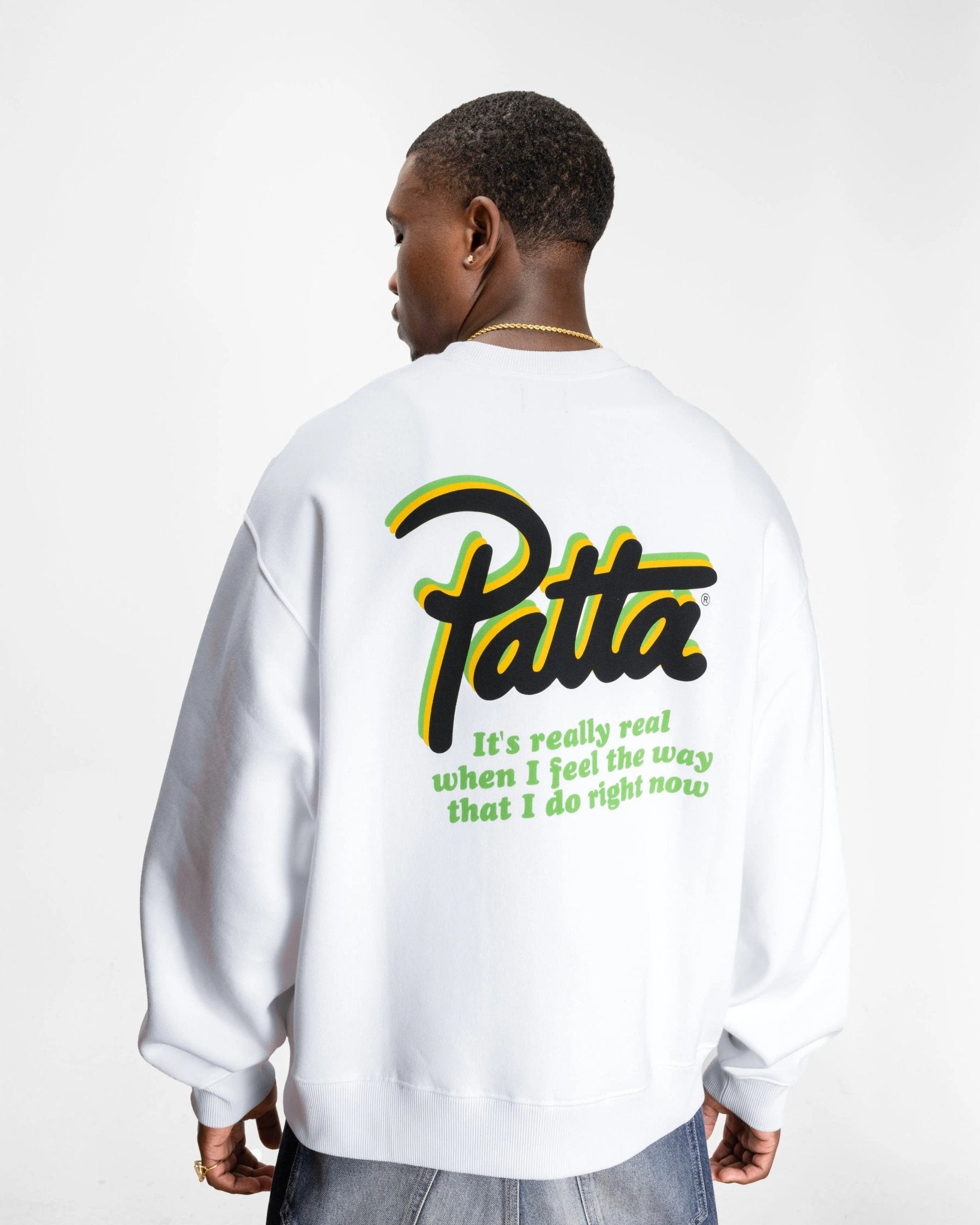 Patta Block Party Crewneck Sweater (White) - Patta