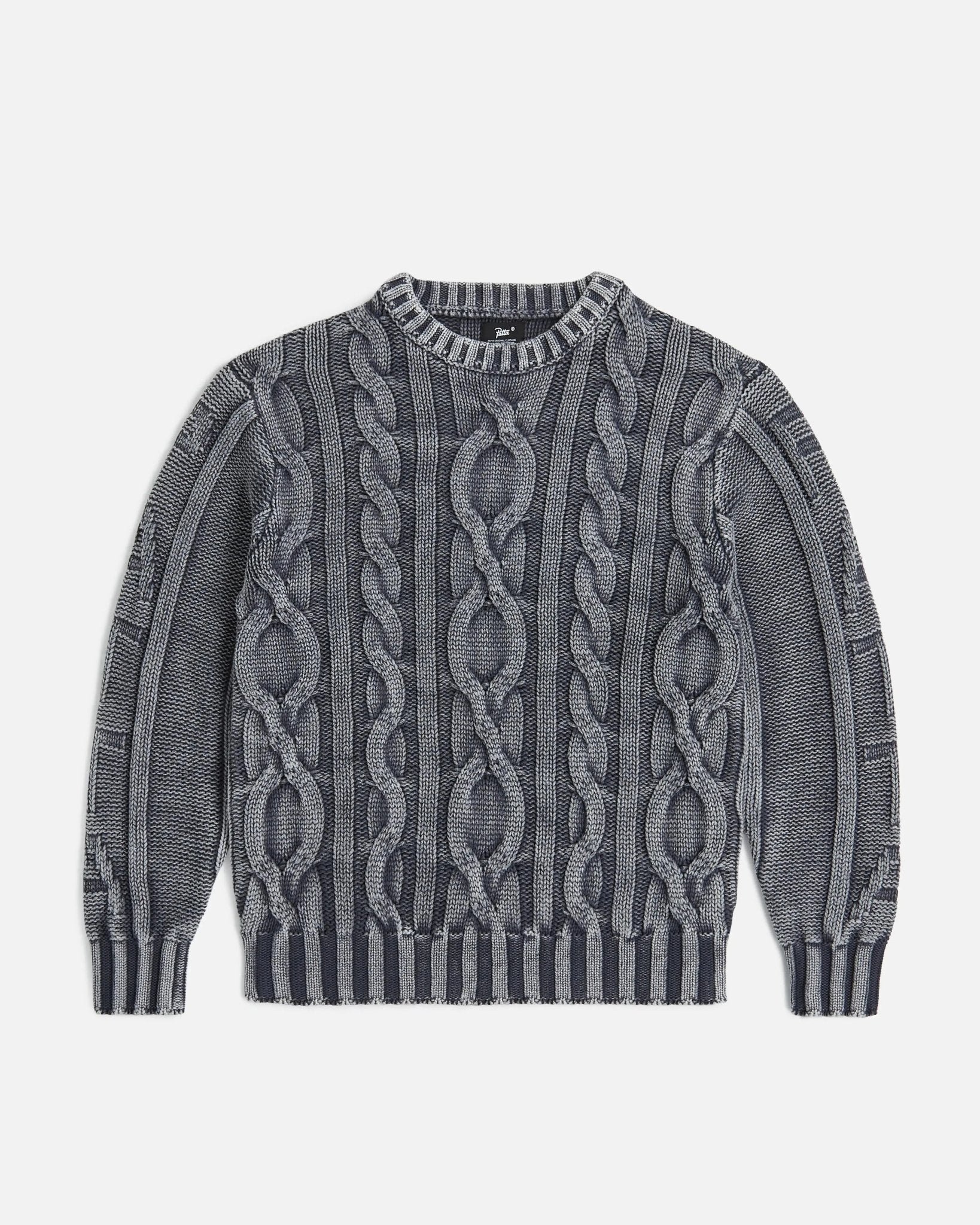 Patta Cable Knitted Cold Dye Jumper (Titanium) Patta