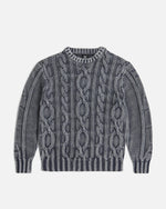 Patta Cable Knitted Cold Dye Jumper (Titanium) - Patta