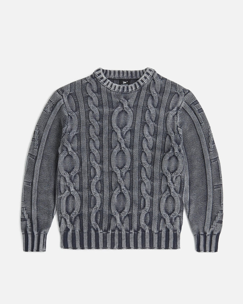 Patta Cable Knitted Cold Dye Jumper (Titanium) - Patta
