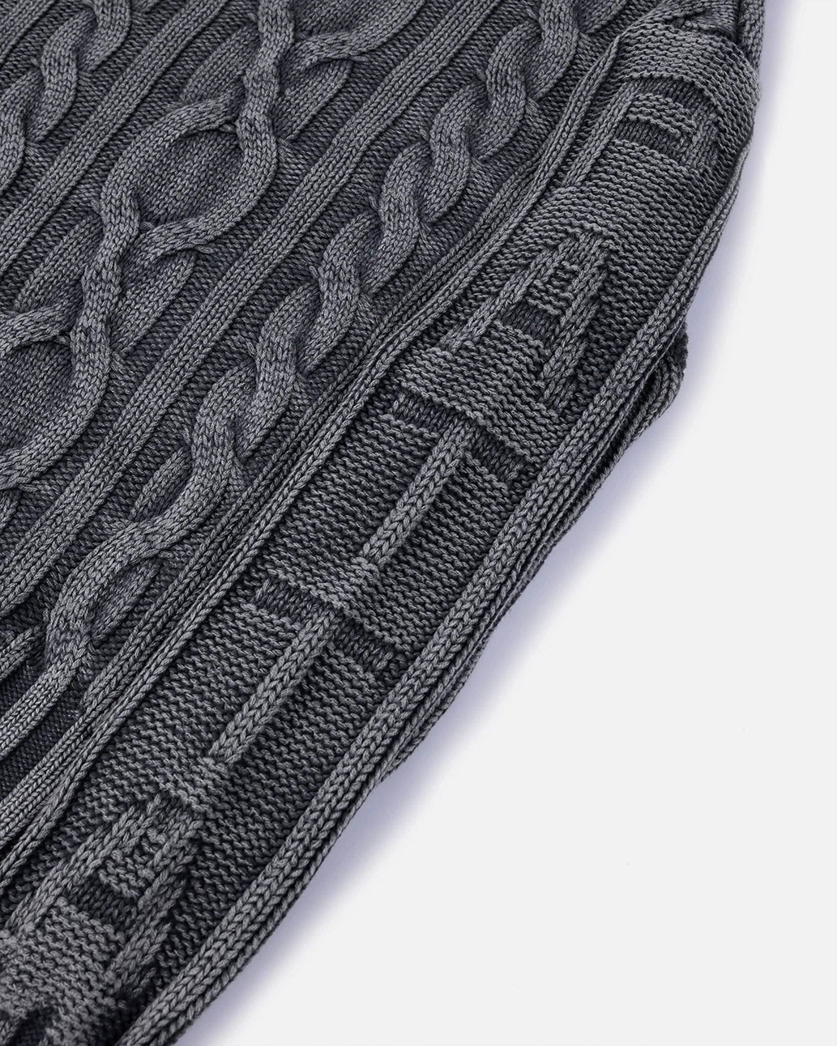 Patta Cable Knitted Cold Dye Jumper (Titanium) - Patta