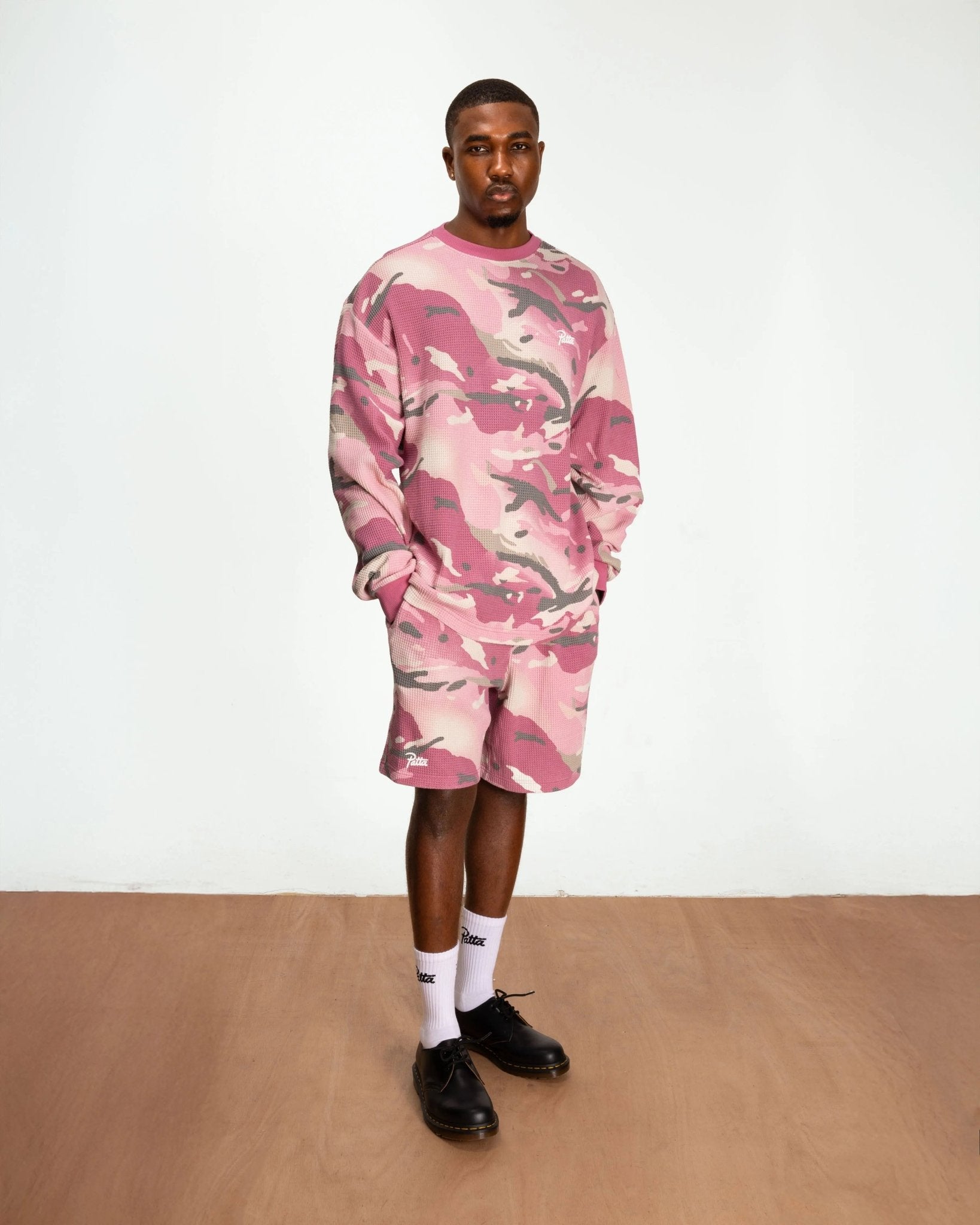 Patta Cactus Flower Camo Waffle Longsleeve T-Shirt (Cactus Flower) - Patta