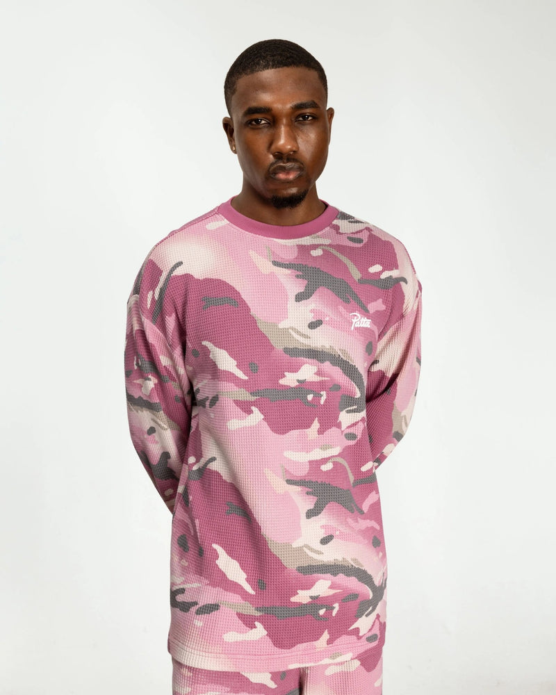 Patta Cactus Flower Camo Waffle Longsleeve T-Shirt (Cactus Flower) - Patta