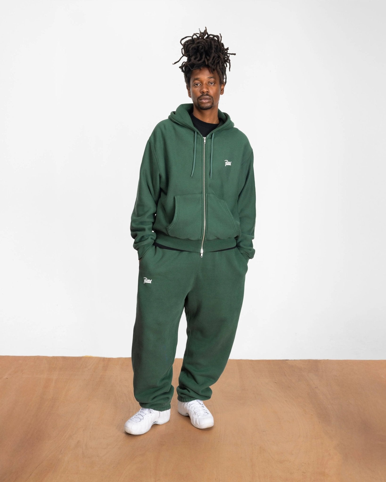Patta Classic Zip Up Hooded Sweater (Bistro Green) - Patta