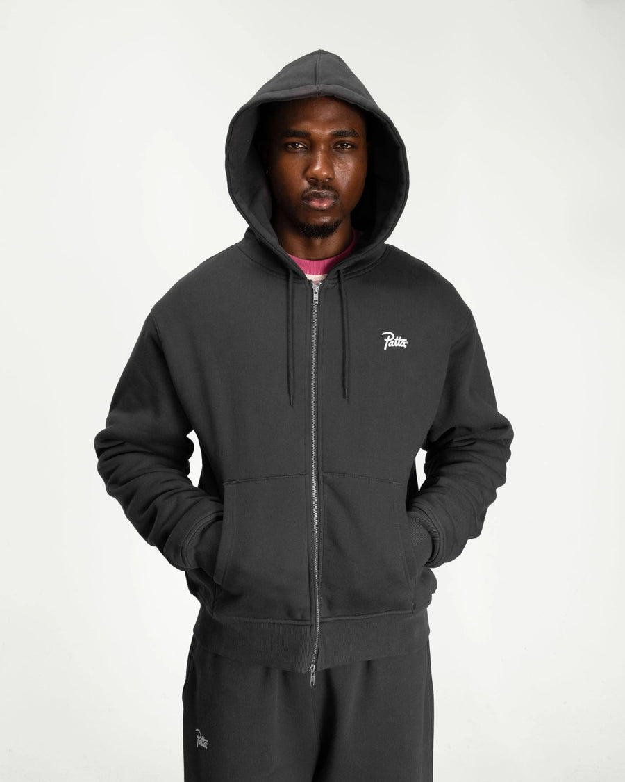 Patta Classic Zip - Up Hooded Sweater (Forged Iron) - Patta