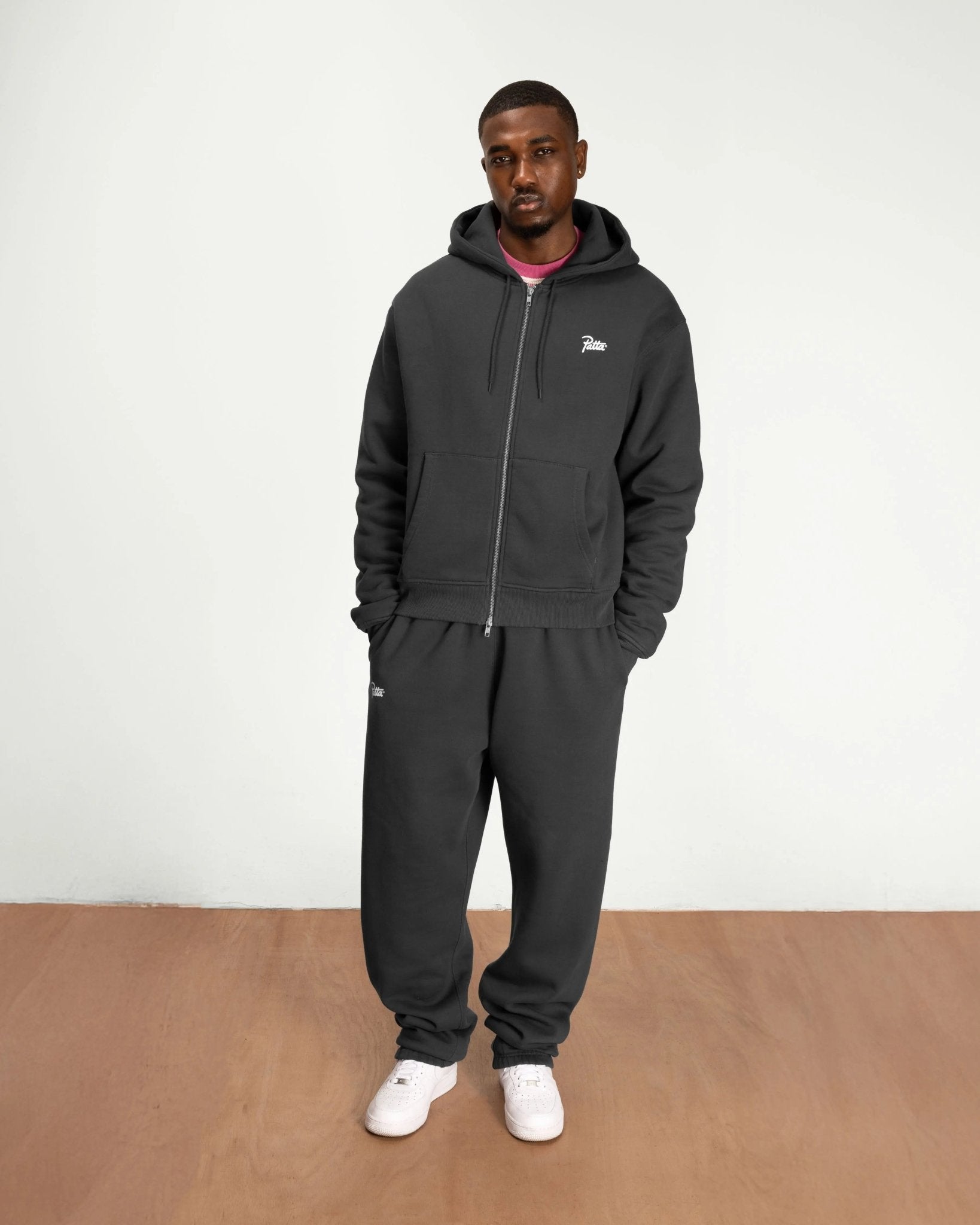 Patta Classic Zip - Up Hooded Sweater (Forged Iron) - Patta