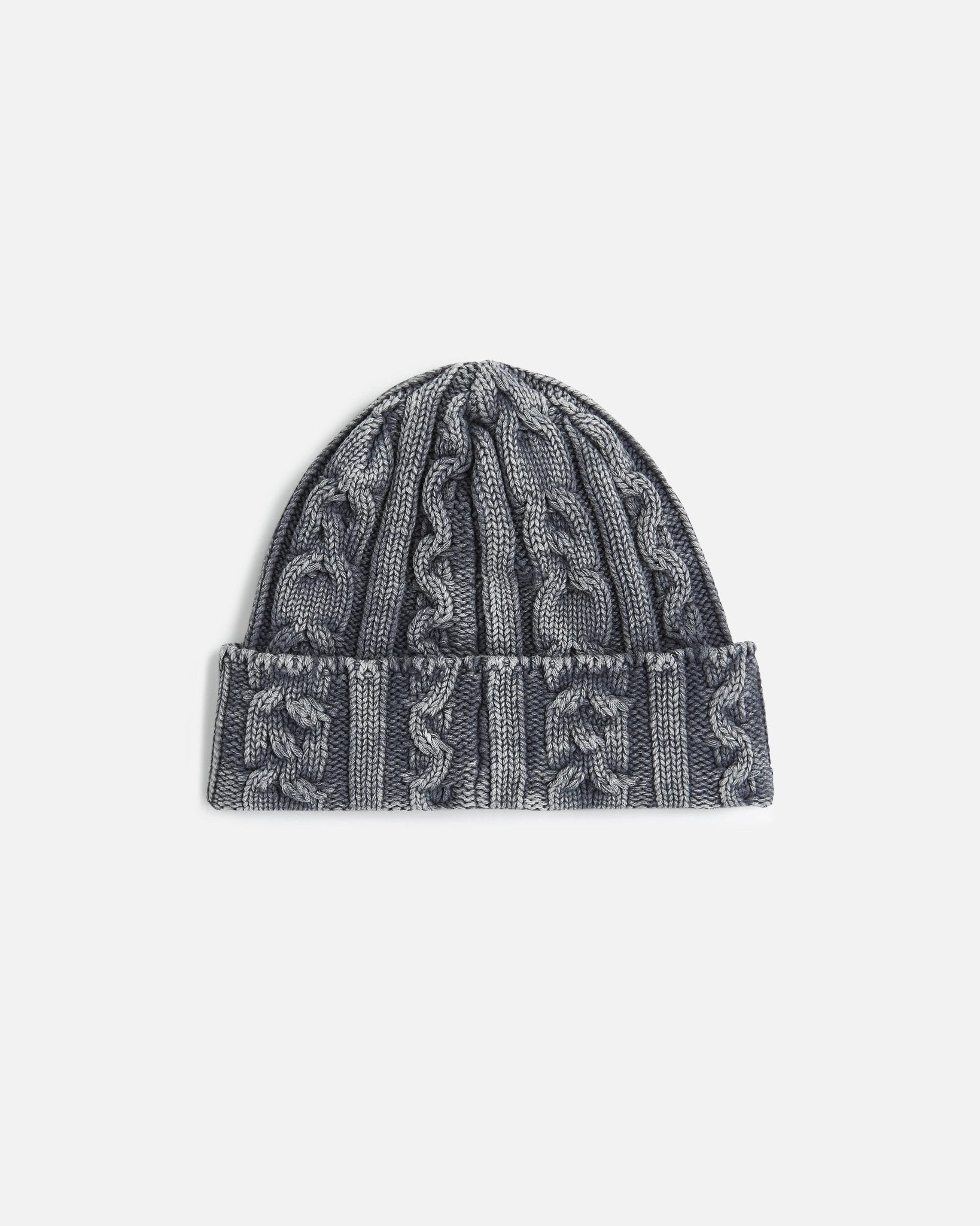 Patta Cold Dyed Cable Knitted Beanie (Titanium) - Patta