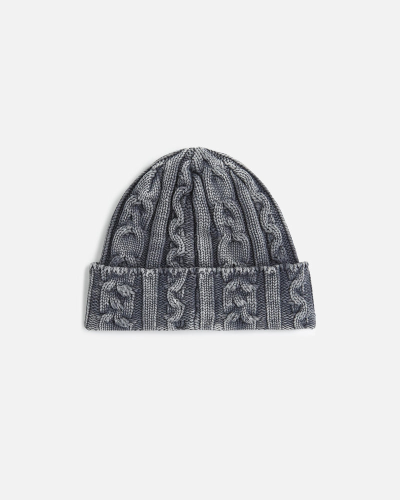 Patta Cold Dyed Cable Knitted Beanie (Titanium) - Patta