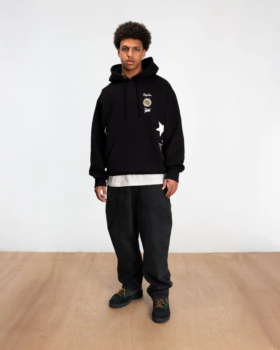 Patta Cycling Team x Rapha Hooded Sweater (Black) - Patta