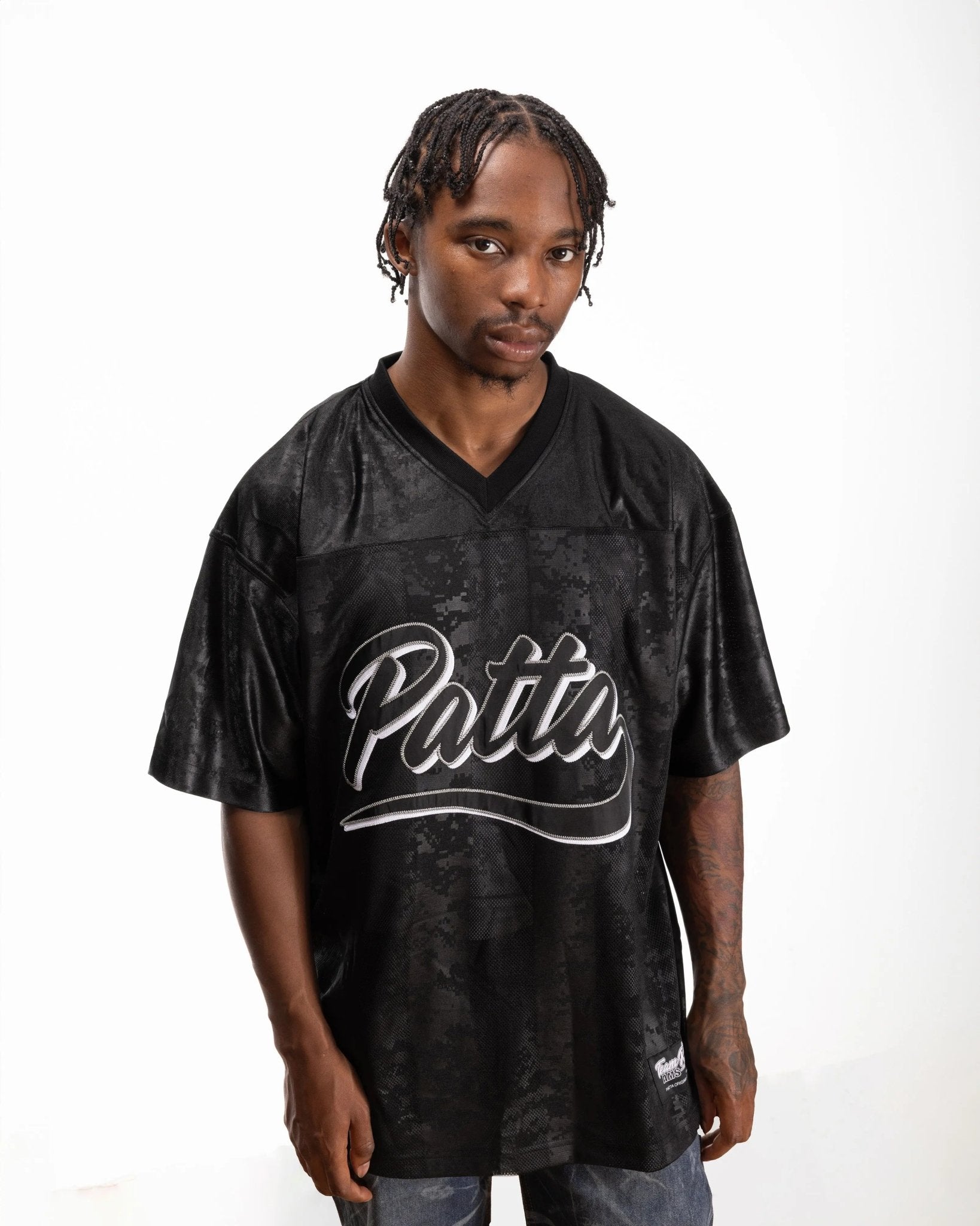 Patta Digi Lobi Mesh Football Jersey (Black) - Patta
