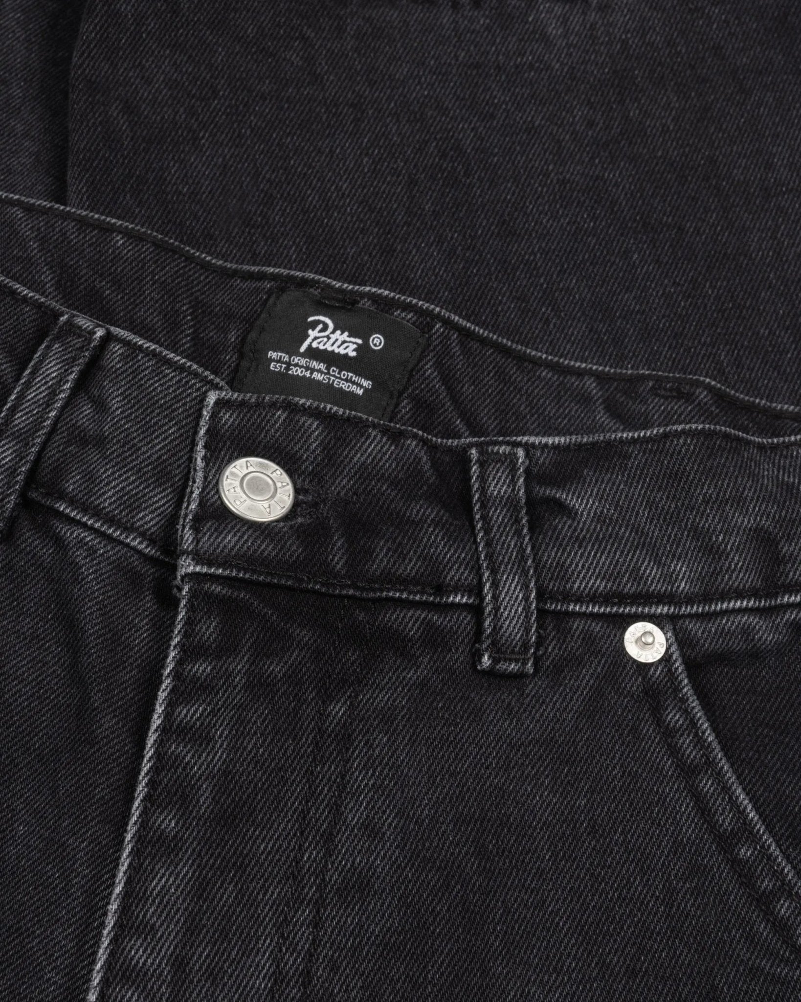 Patta Double Knee Denim Pants (Black Denim) - Patta