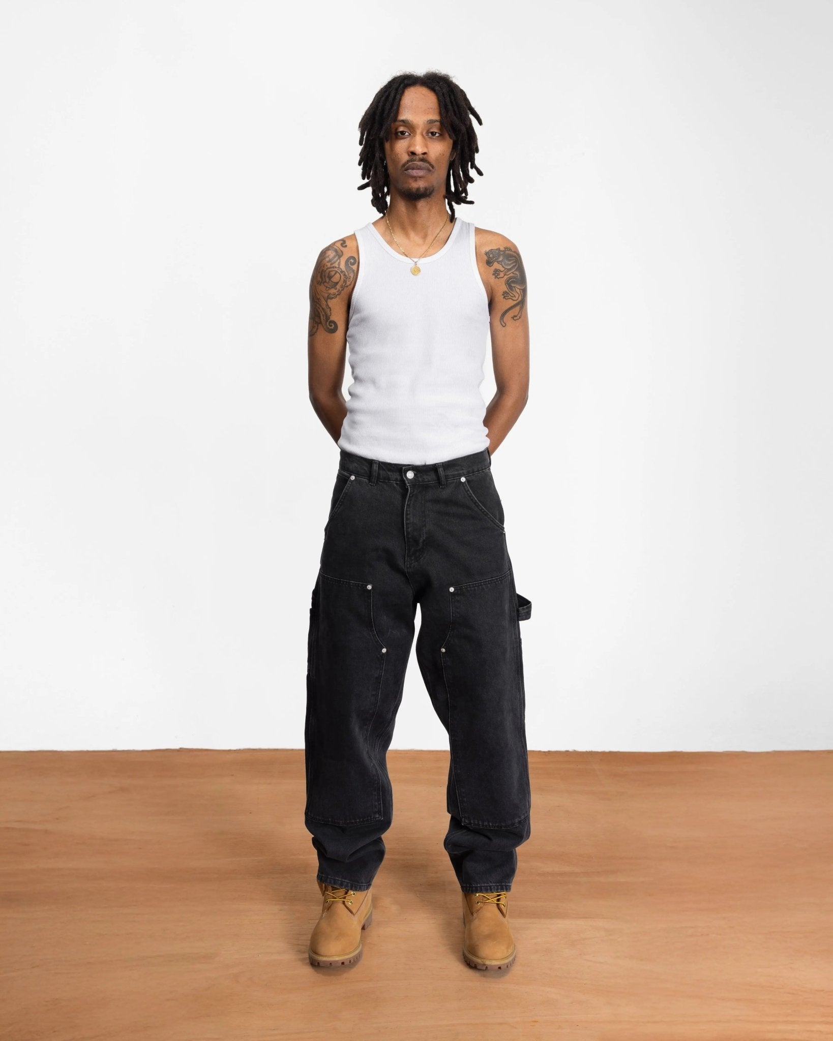 Patta Double Knee Denim Pants (Black Denim) - Patta