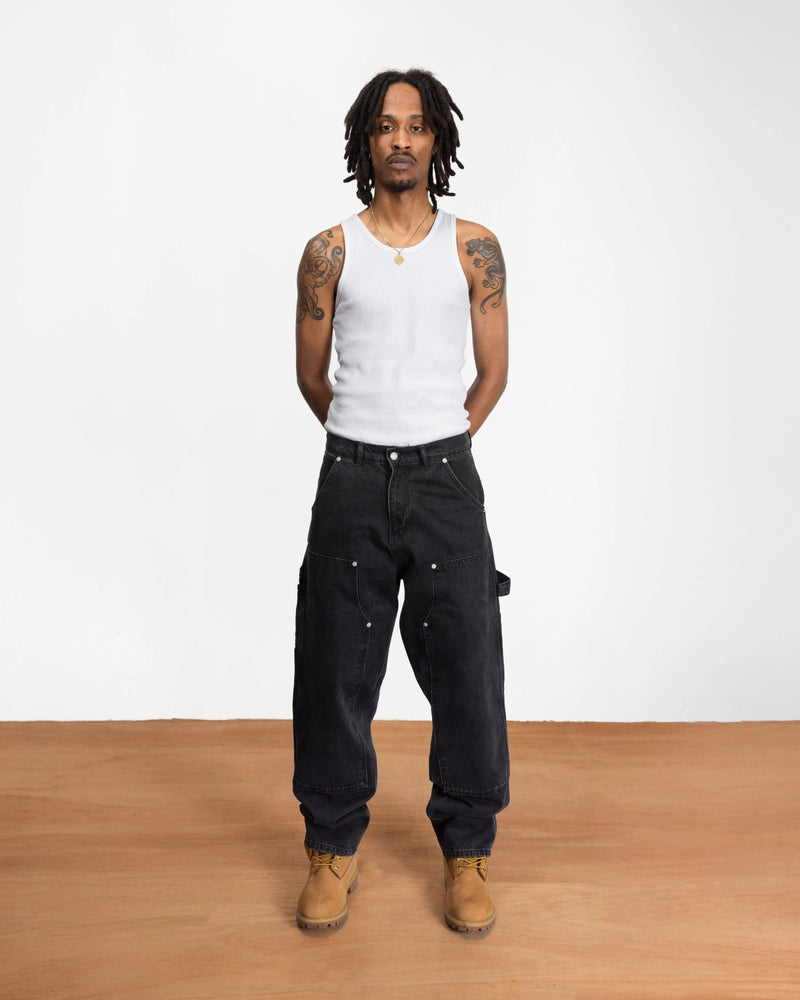 Patta Double Knee Denim Pants (Black Denim) - Patta