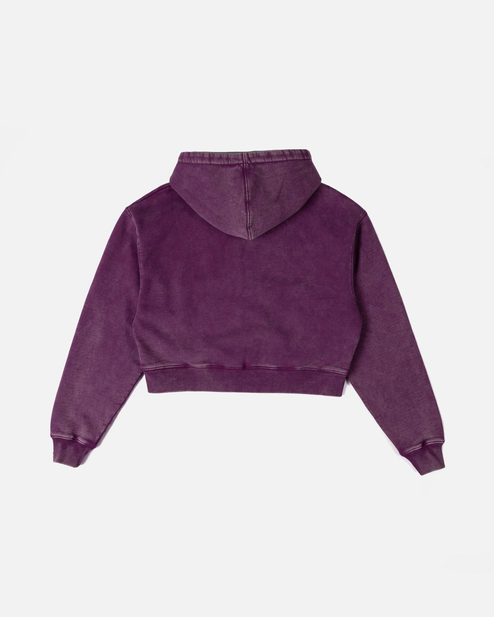 Patta Femme Acid Wash Cropped Zip - Up Hooded Sweater (Dark Purple ) - Patta